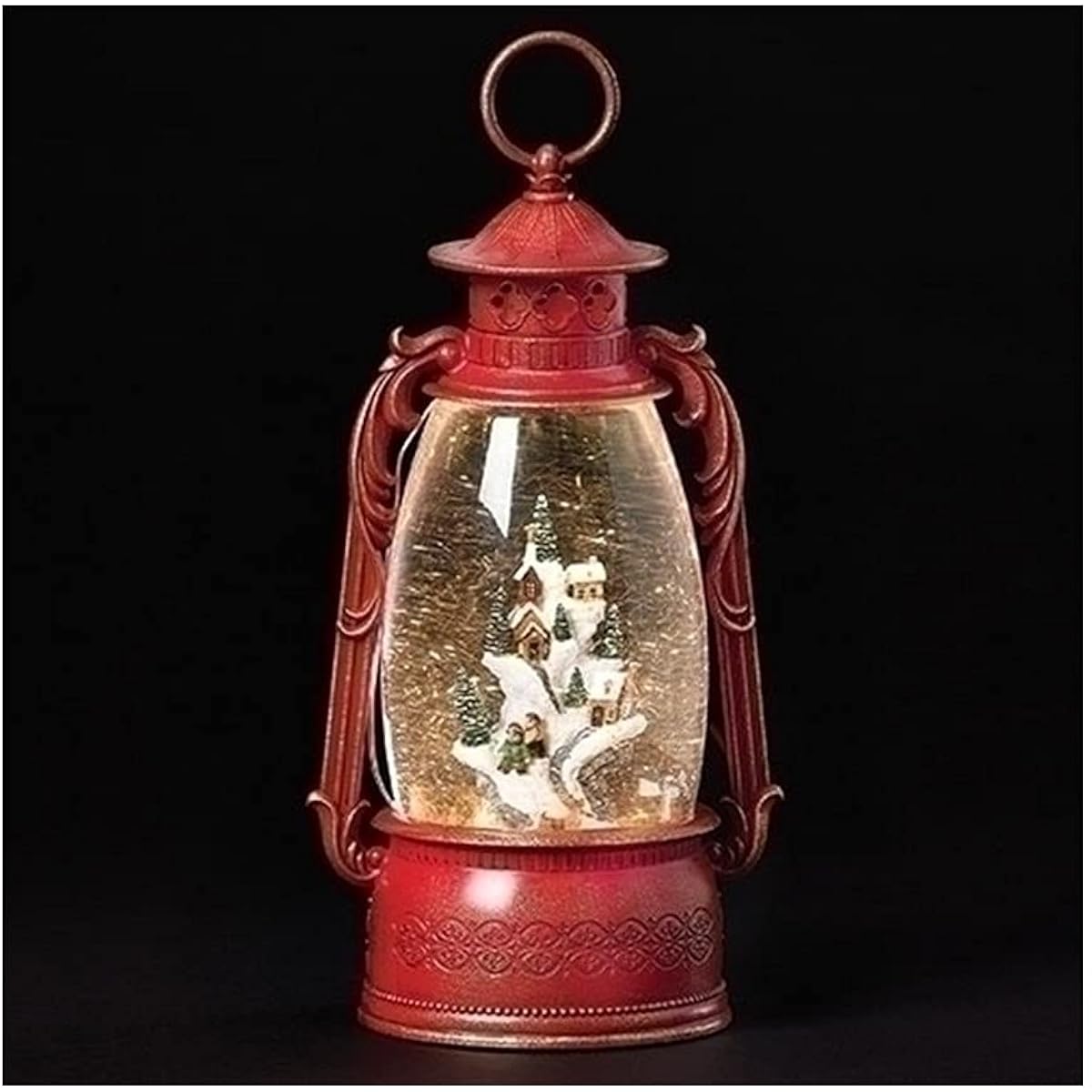 Roman 134894 LED Swirl Village Spinning Lantern Figurine 12" Tall