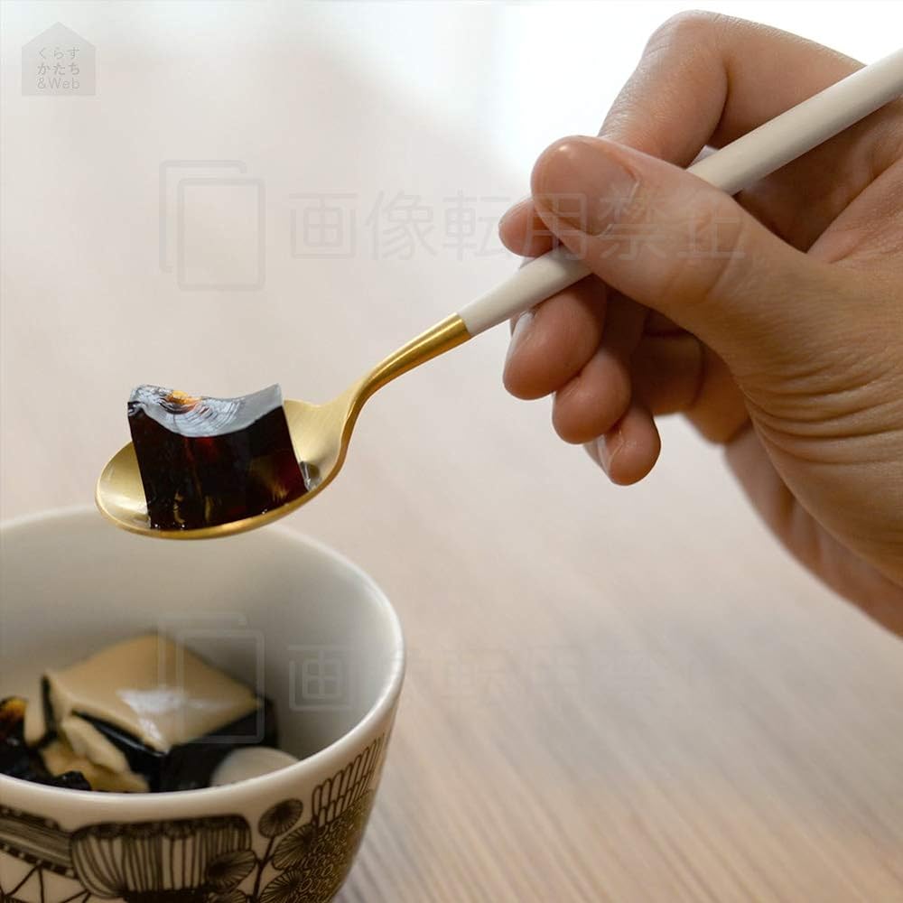 Cutipol GOA White/Matte Gold Dessert Fork Spoon Set