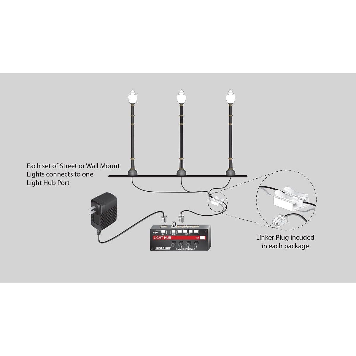 Just Plug Woodland Scenics HO scale Street Lights Wooden Pole