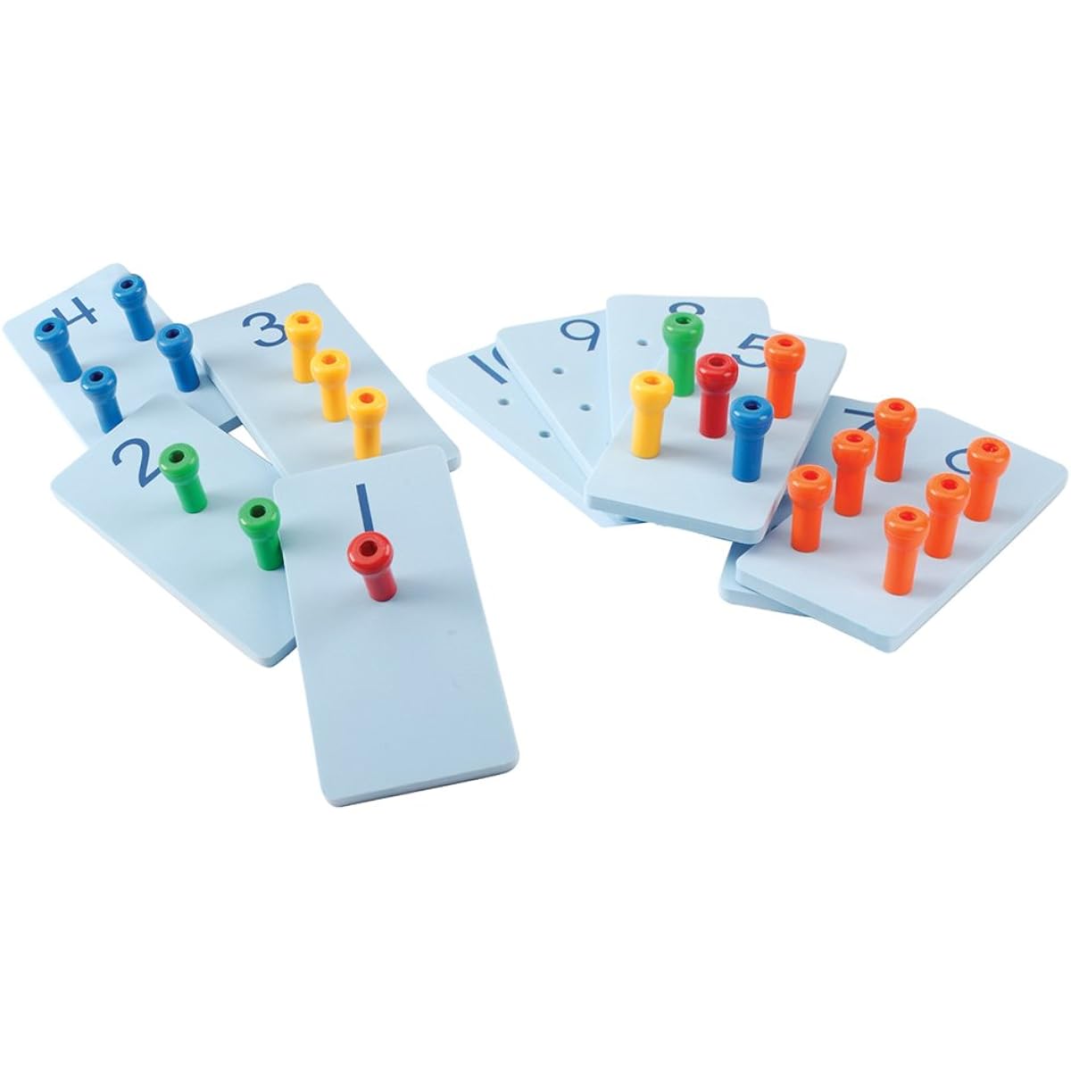 Constructive Playthings Kids Foam Number Pegboard Toys 10 Pieces Multicolor