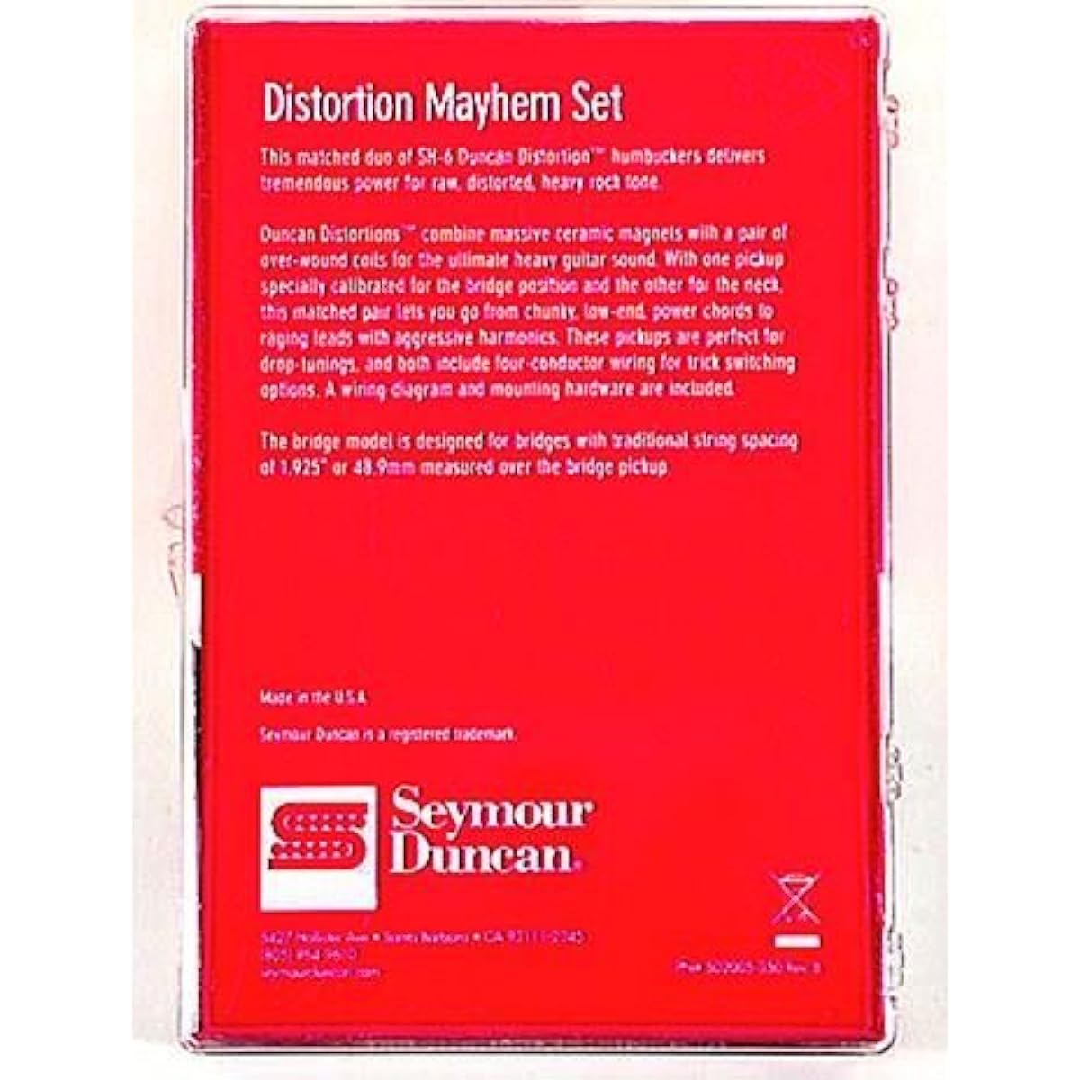 Seymour Duncan Distortion Mayhem Set SH-6n&b Seymour Duncan Pickup Humbucker "Parallel Import Product"