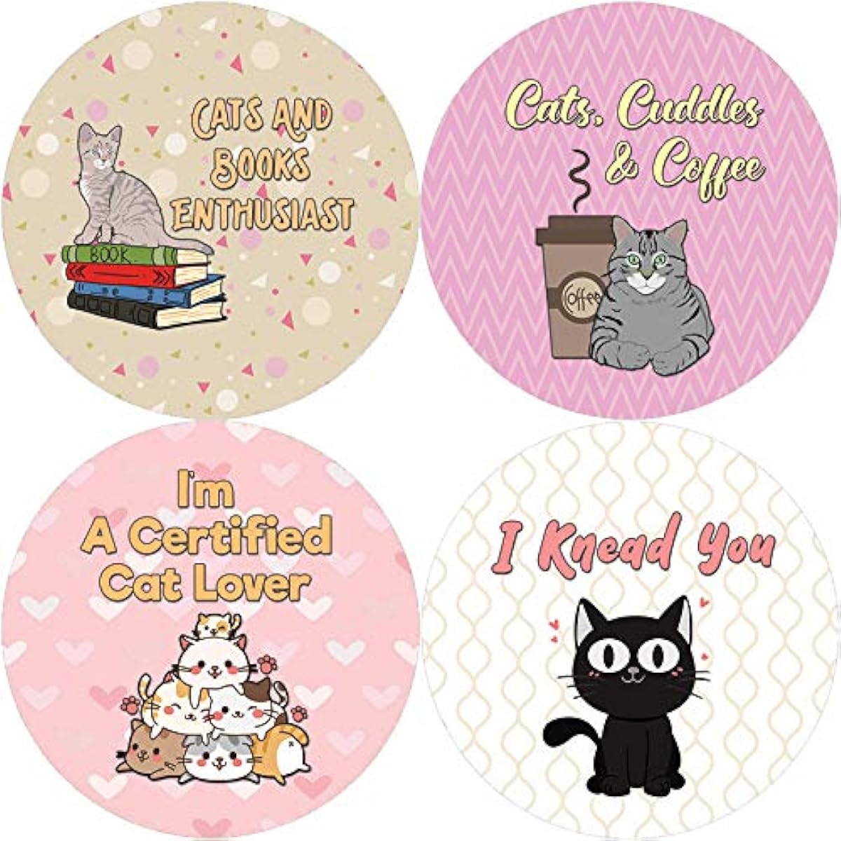 Creanoso Cat Lover Stickers (Sheet of 5) - Sticker Cards Gifts - Great Stockings Gifts for Boys & Girls - Classroom Home Rewards