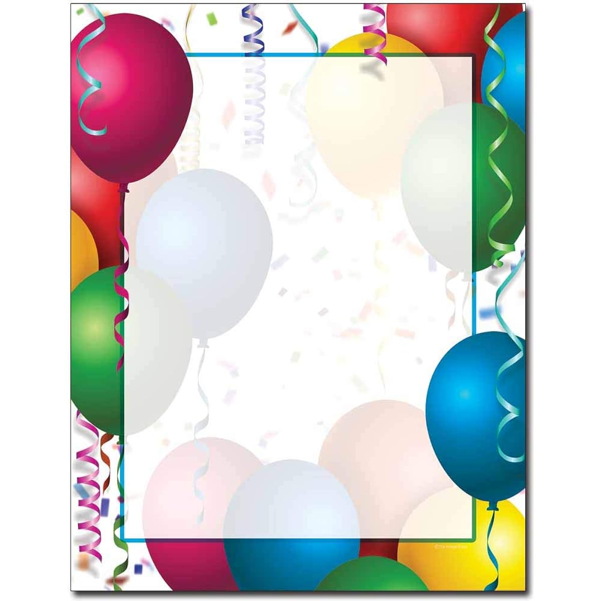 Bright Balloons Letterhead Laser & Inkjet Printer Paper 100 Pack Multicolor