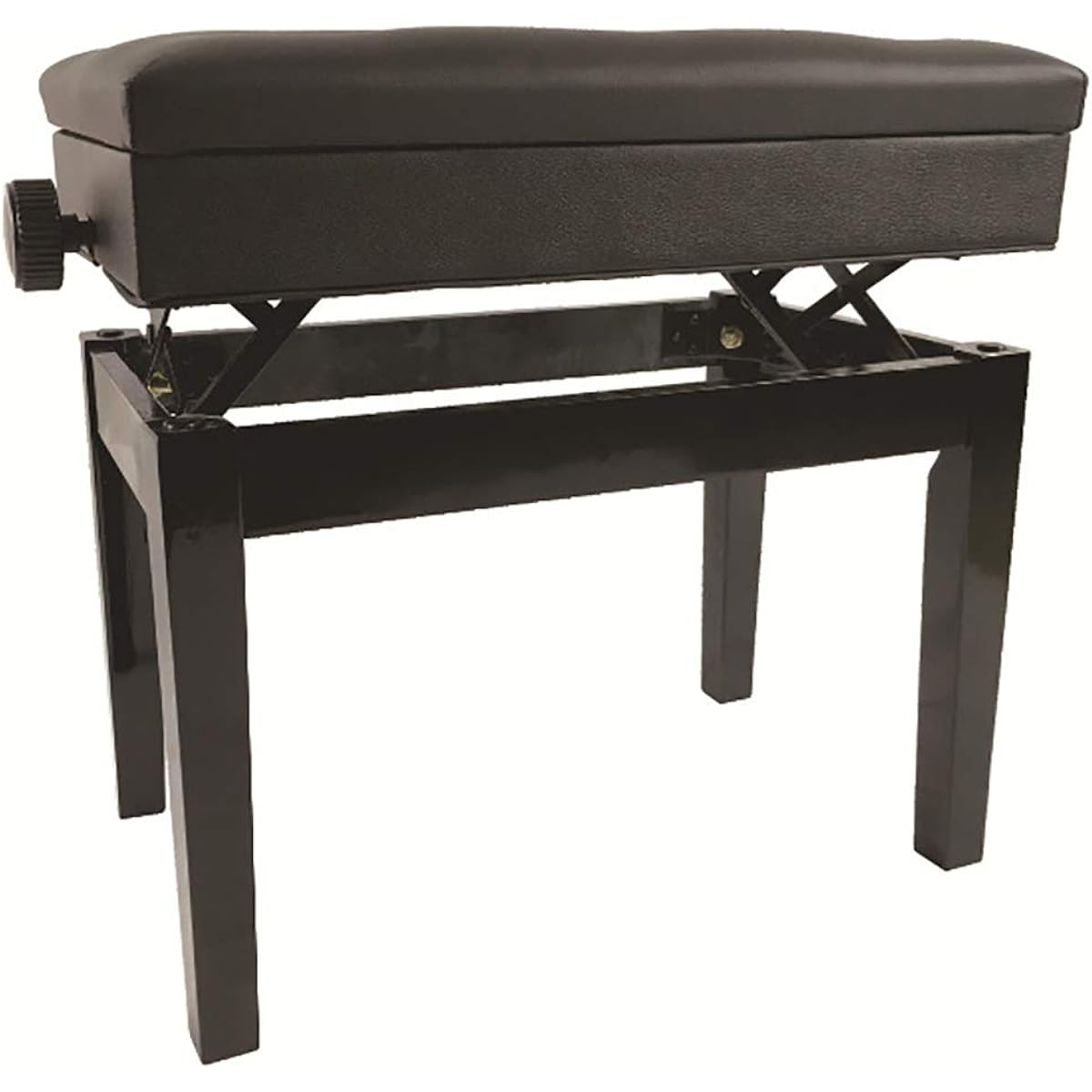 Piano bench Bookshelf piano stool with button single piano stool Lifting solid wood piano stool Piano chair (Color: Black, Size: 63x34x47cm)