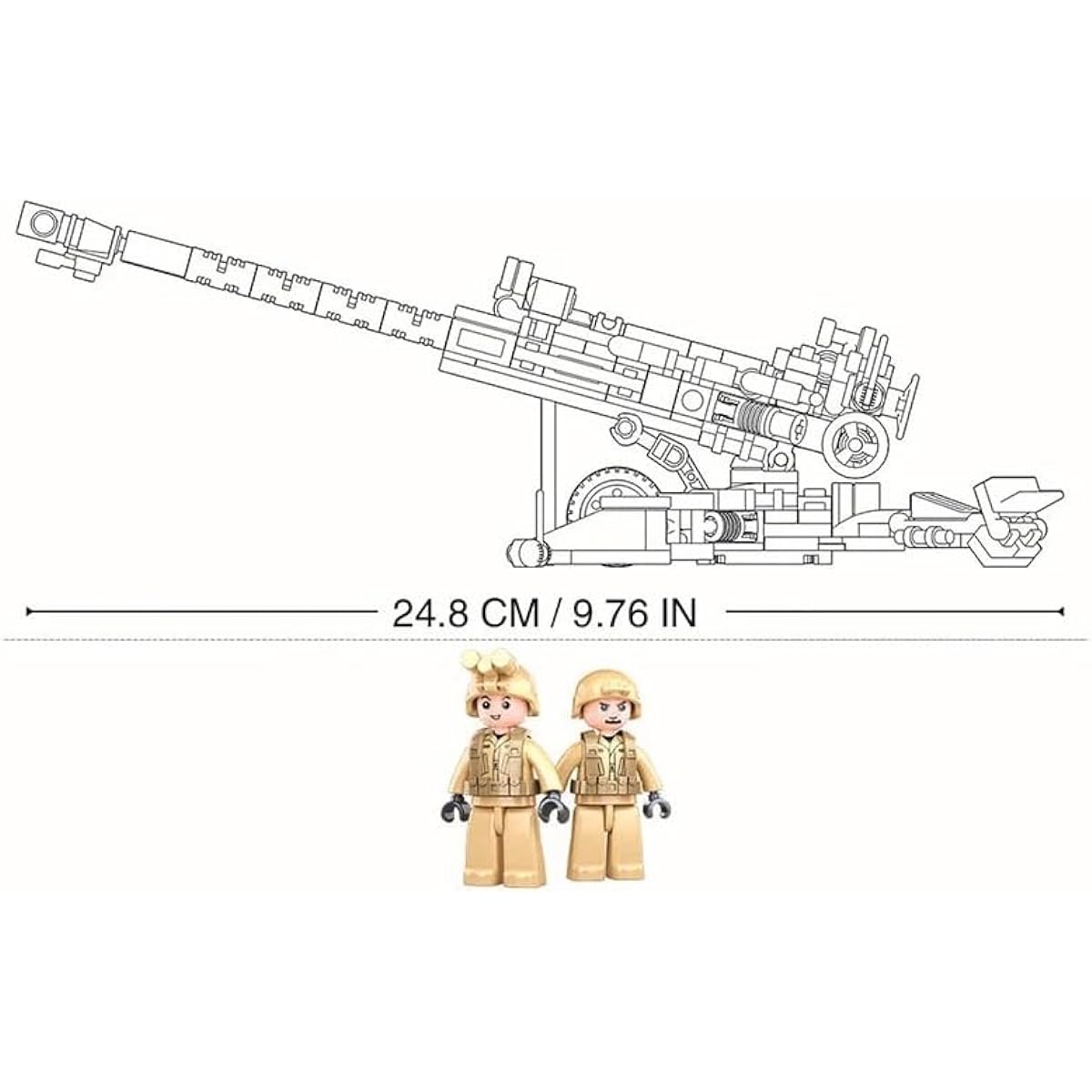 General Jim's Military Brick Building Set - US Army 155mm Howitzer & Artillery Weapon Set Building Blocks History & Military Enthusiasts Model for Teens & Adults