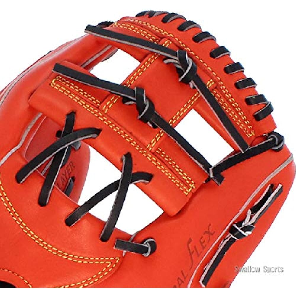 Hi-GOLD Compatible with J ball, boys' softball glove Rookies series M-L size RKG-1820 F Orange x Black LH (for right-handed pitcher)