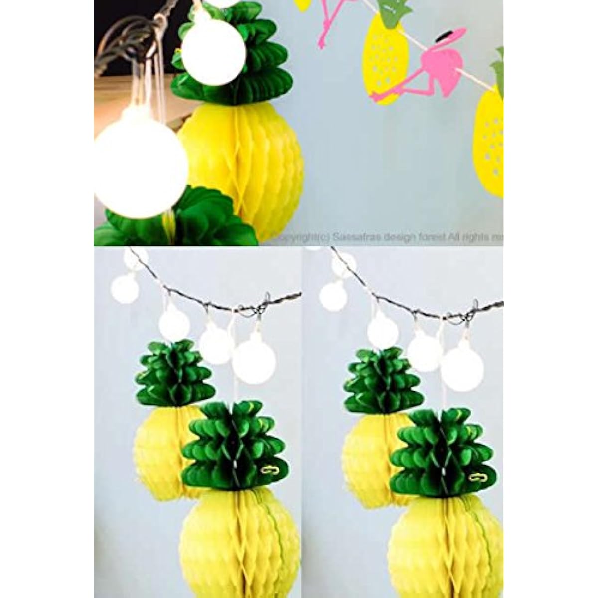 Hawaiian Luau Theme Pineapple Party Supplies Decorations 8" (2 Pack)