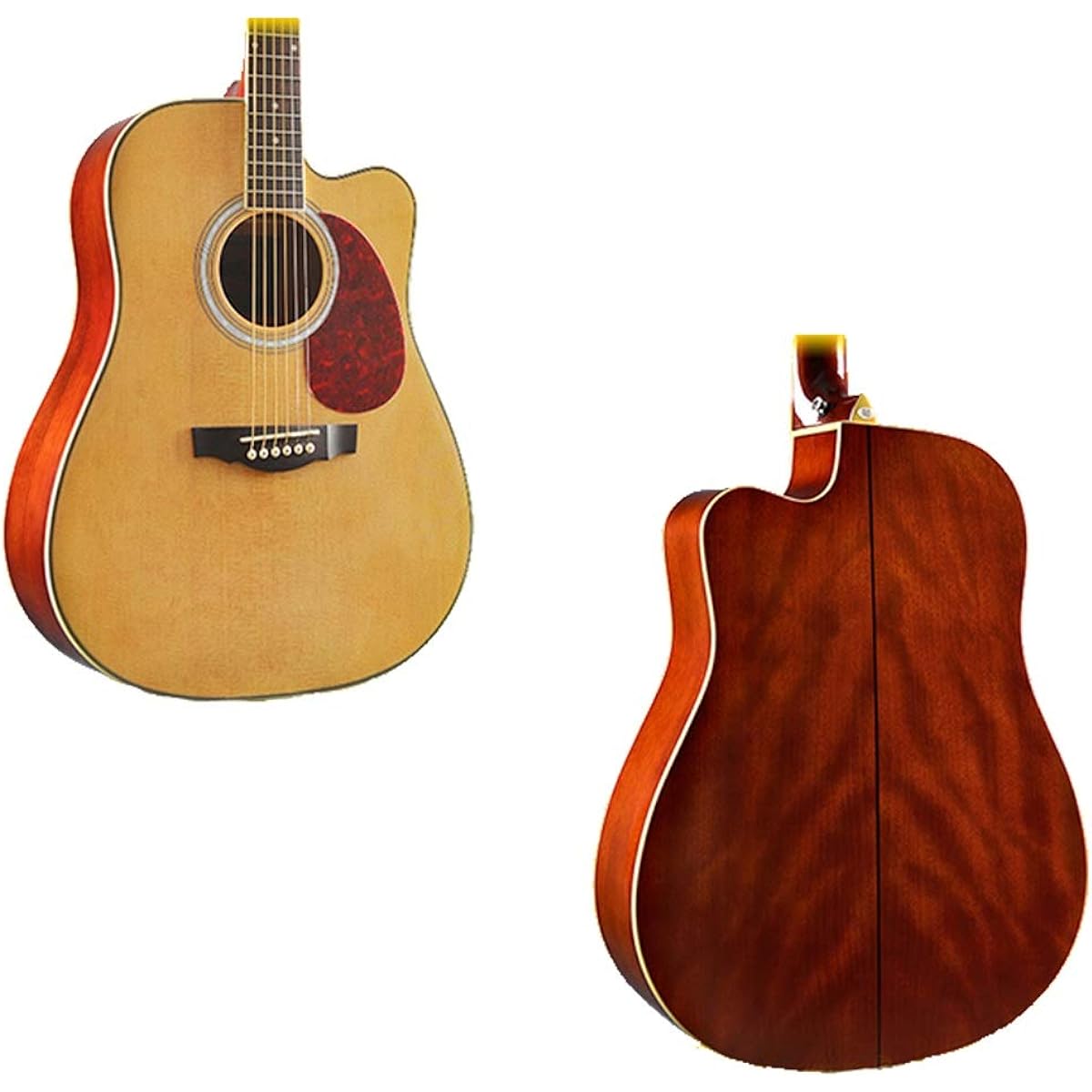 Beginner Practice Guitar 41 Inthes Beginner Full Size Rosewood Fretboard Classical Guitar for Elementary School Students and Adults Beginner Guitar (Color: Natural, Size: 41 inches)