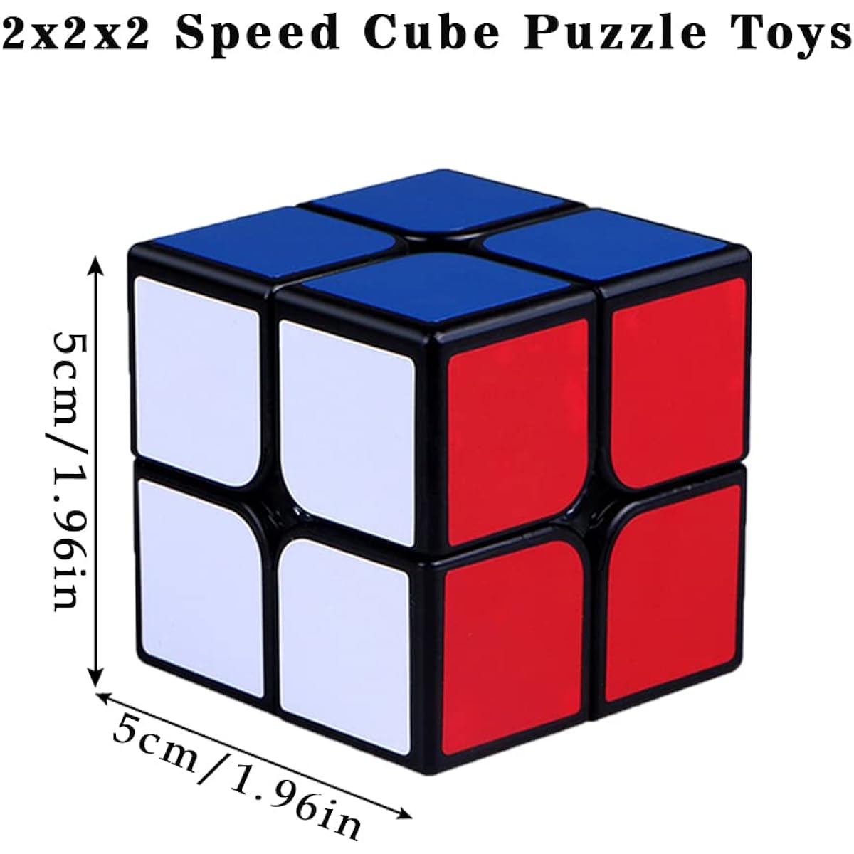Jbpbslu 2x2 Speed Cube Classic 2x2 Cube Puzzle Toy (Black)