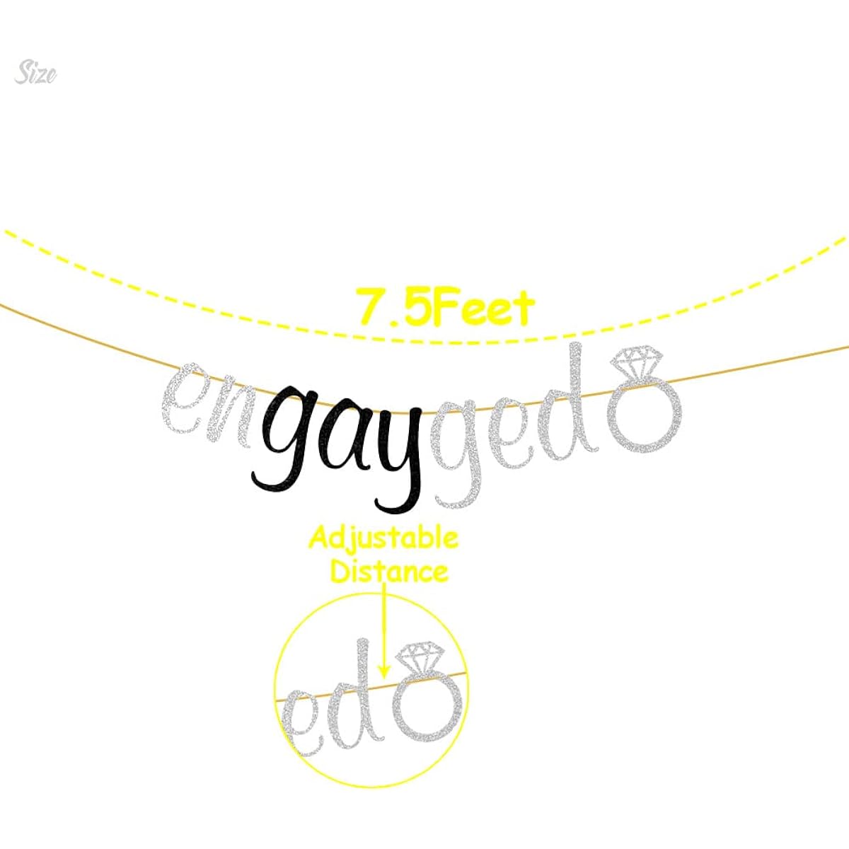 Engaged Banner - Funny Engagement Party Signs Gay Lesbian Engagement Party Decorations Silver and Black