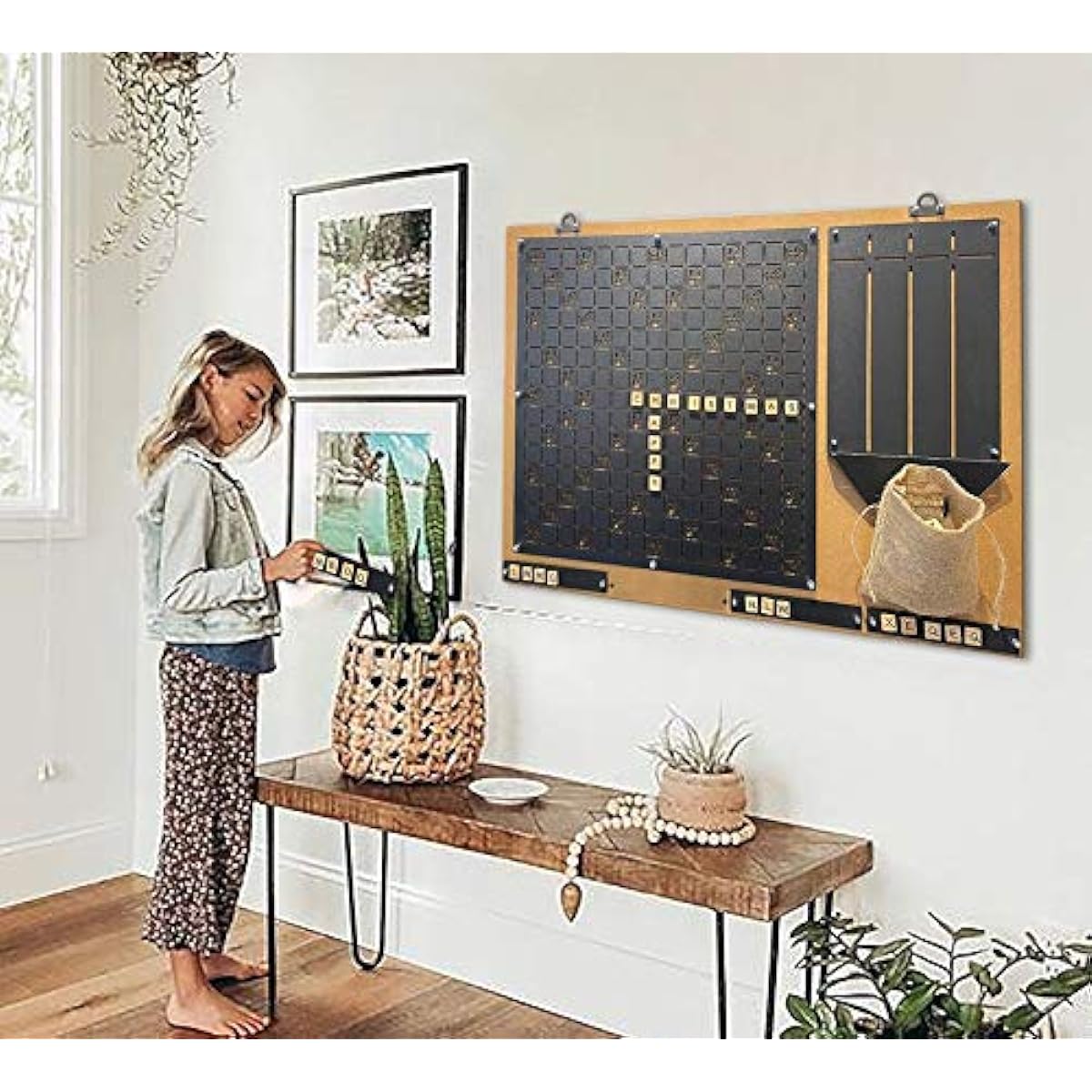 TUBM-JPEBU Unique Wall Game Scrabble Set, Great Gift, Wall Decor, Wall Art