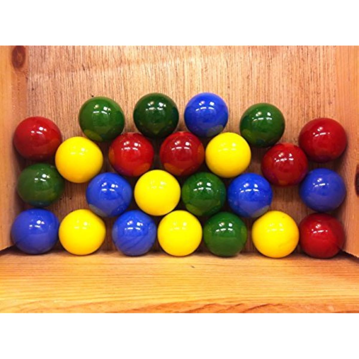 Mega Marbles Set Of 24 1 SHOOTER Marbles Solid Colours (6 Of Each Colour) by Mega Marbles