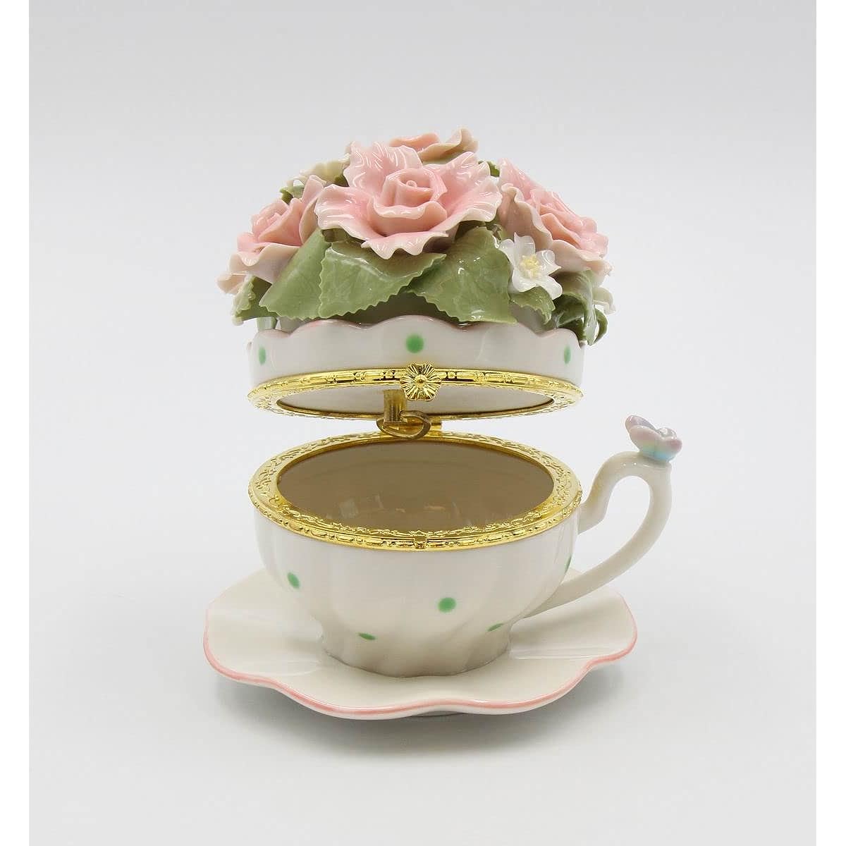 Cosmos Gifts 80048 Flower Cup Hinge Box Music Box