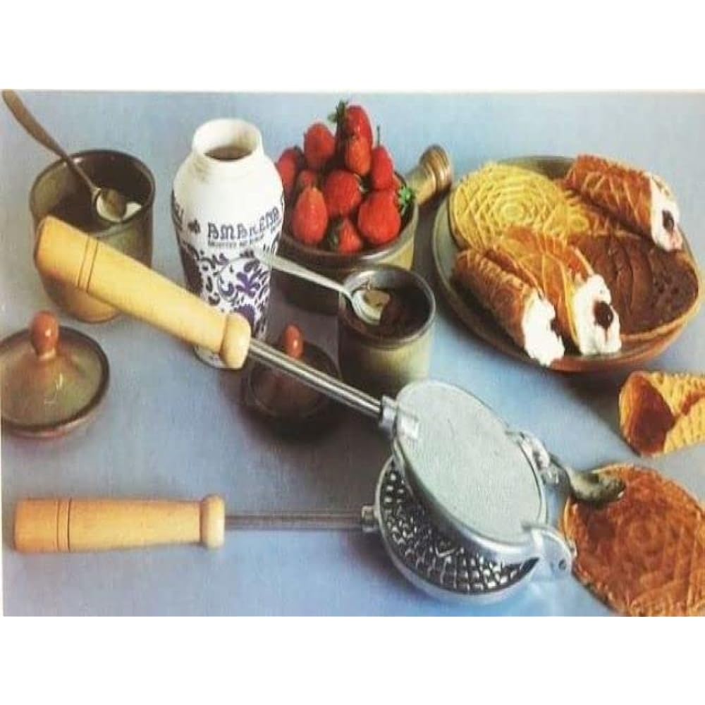 EPPICOTISPAI Waffle Maker (Round/Thin) / Made in Italy 41.5cm Handmade Waffle Cone