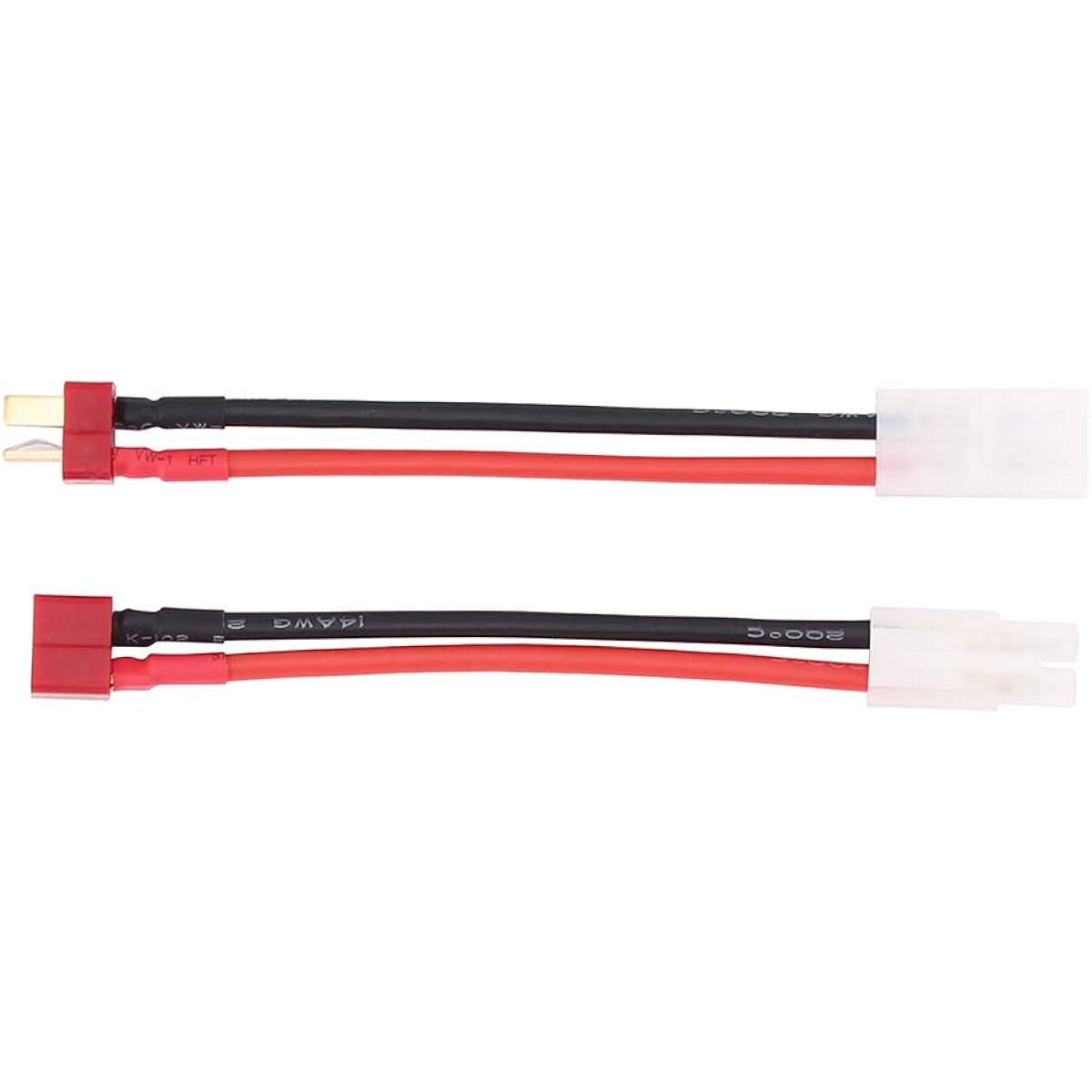 OliYin 3 Pairs Big Tamiya to Deans T Plug Male Female 14awg 3.93'' Soft Silicone Wire Switch Cable Connector (Pack of 3)