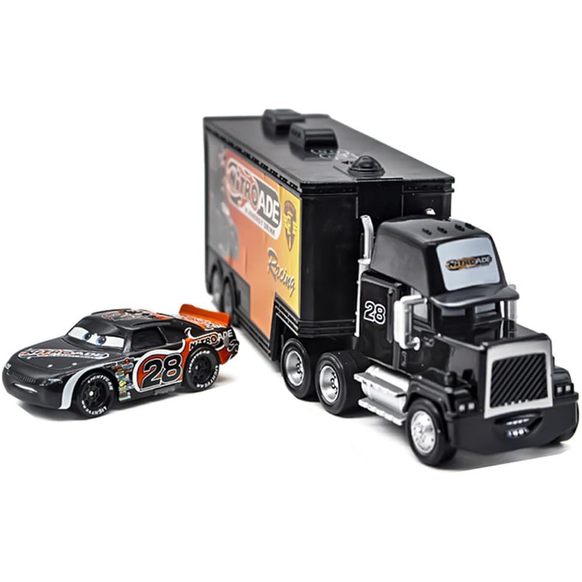 Flmenunu Movie Car Toy 1:55 The King& Chick Hicks & Mack Truck Uncle Diecast Vehicle Toy Set