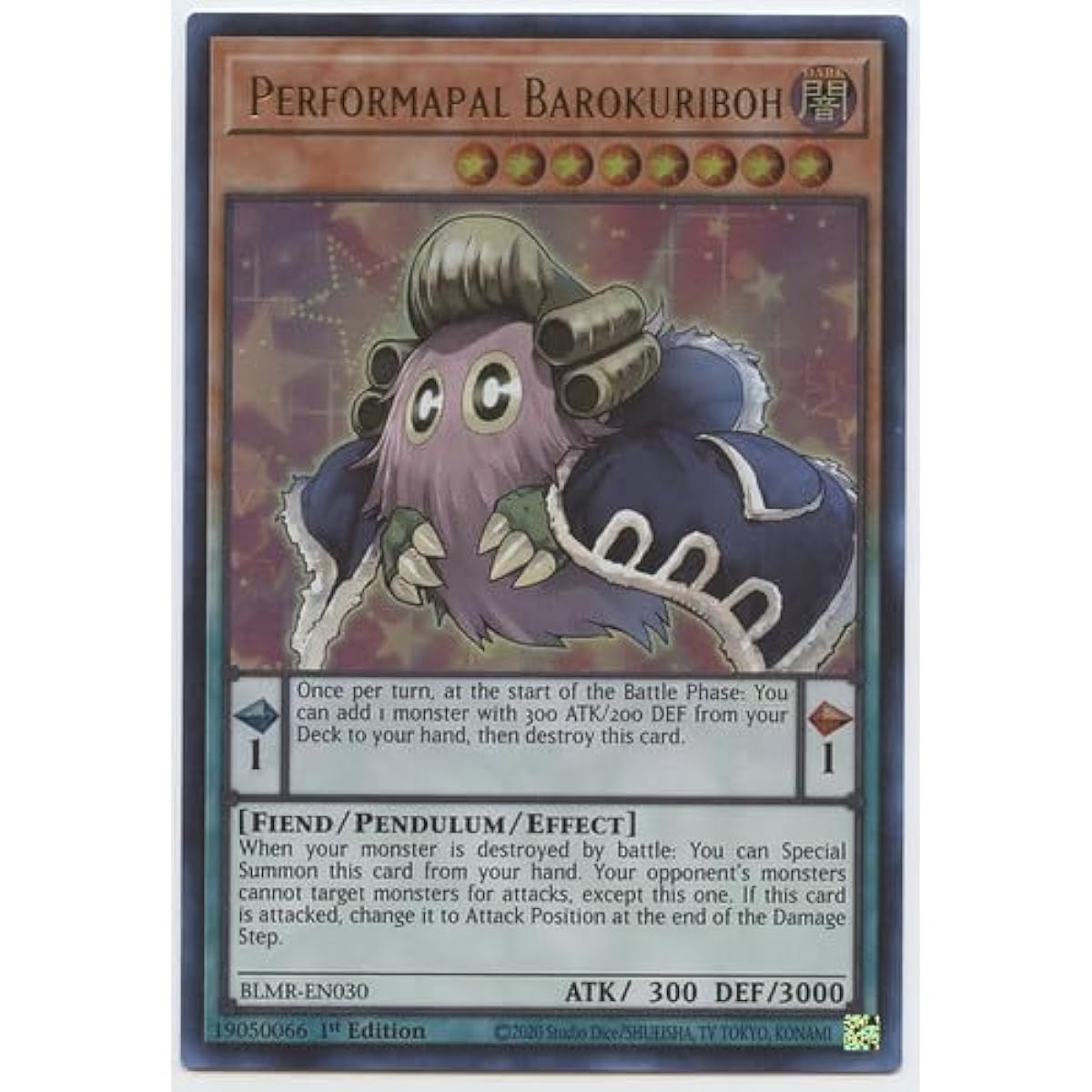 Performapal Barokuriboh - BLMR-EN030 - Ultra Rare - 1st Edition