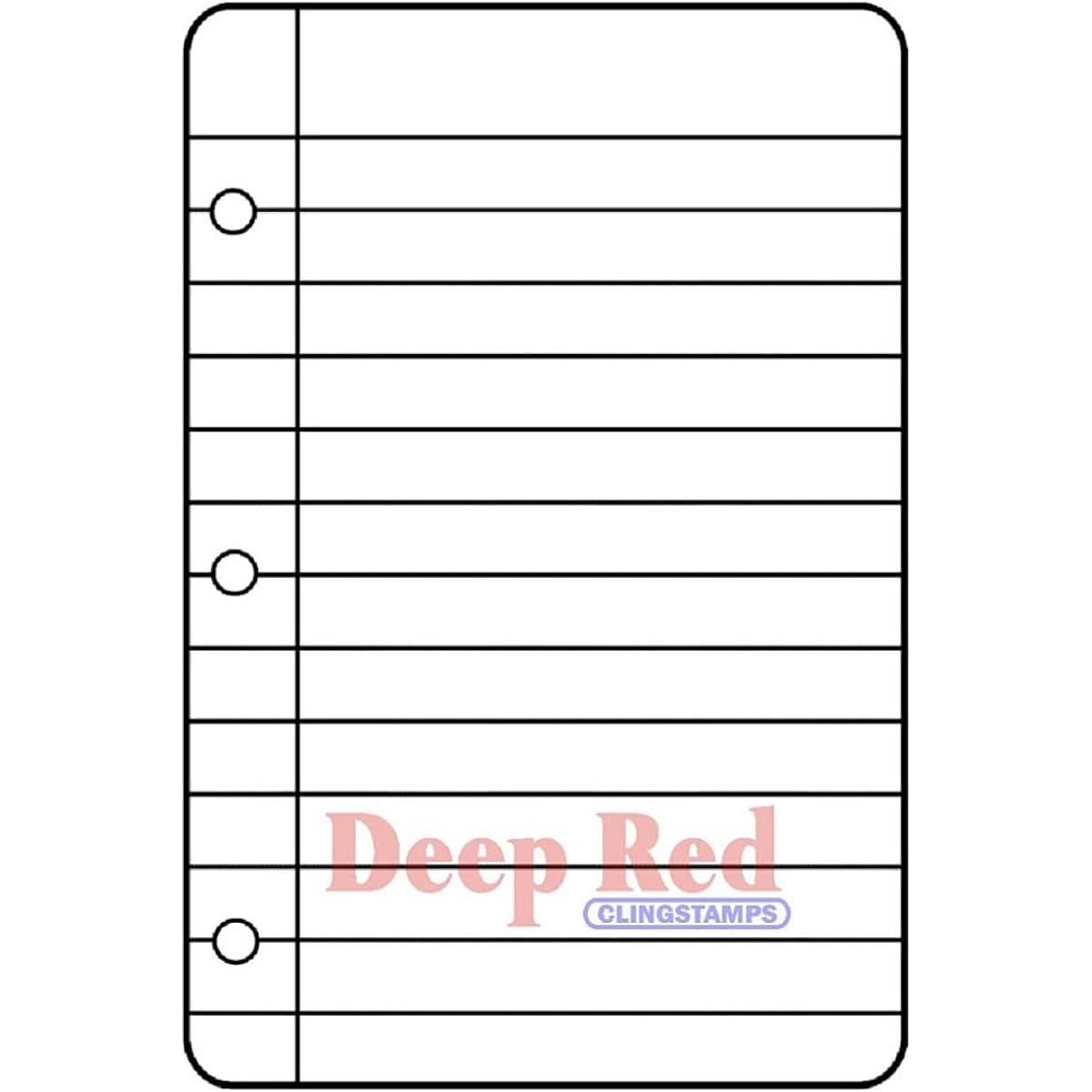 Deep Red Cling Stamp Notebook Paper