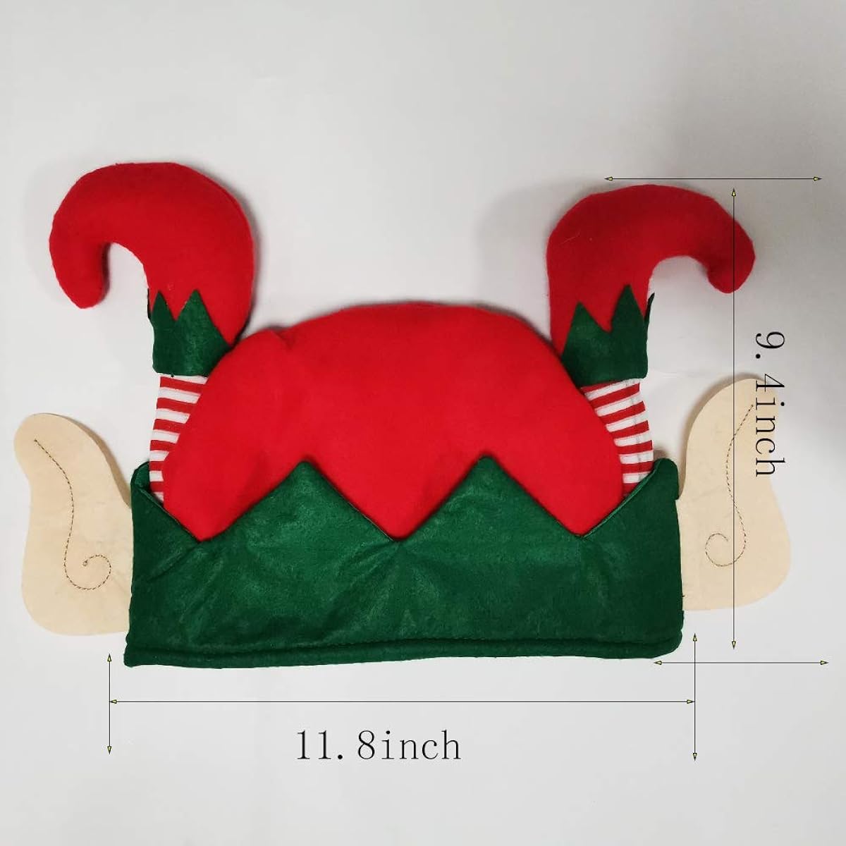 Christmas Funny Elf Hat with Elf Ears Christmas Party Hat for Kids Adults