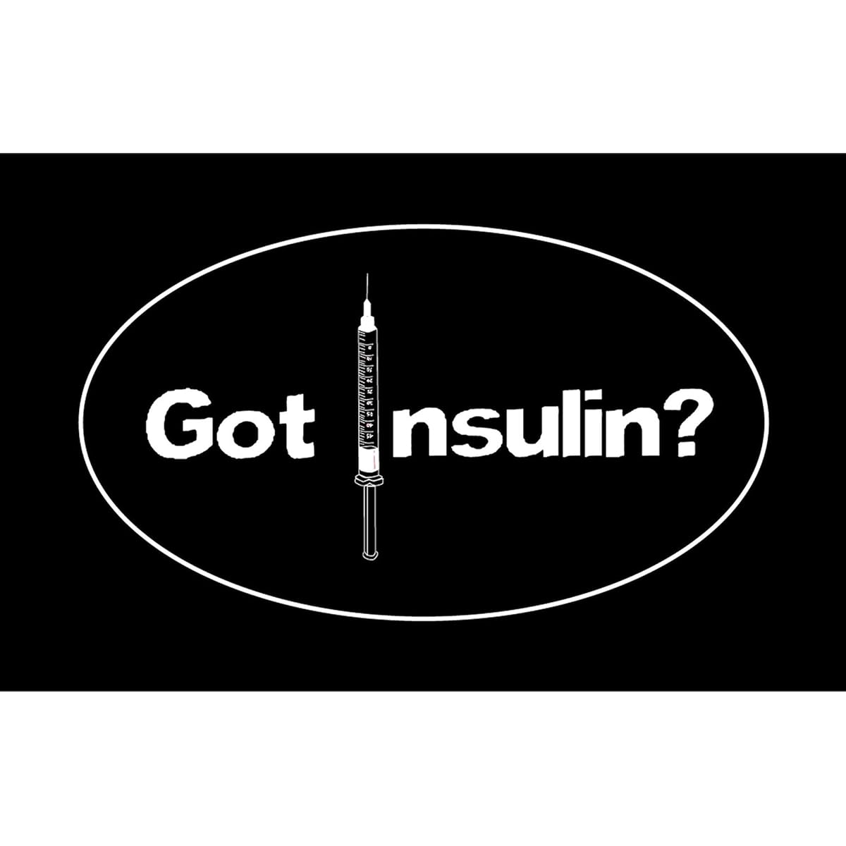 CafePress - Got Diabetes? Diabetes Euro Oval Sticker - Oval Bumper Sticker, Car Decal Small - 3x5 White 02883550083C784