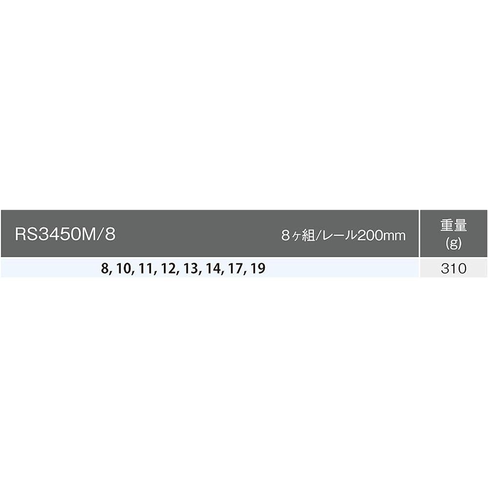 Yamashita Industrial Research Institute Koken 3/8 (9.5mm) SQ. Nut grip socket rail set 8 pieces RS3450M/8