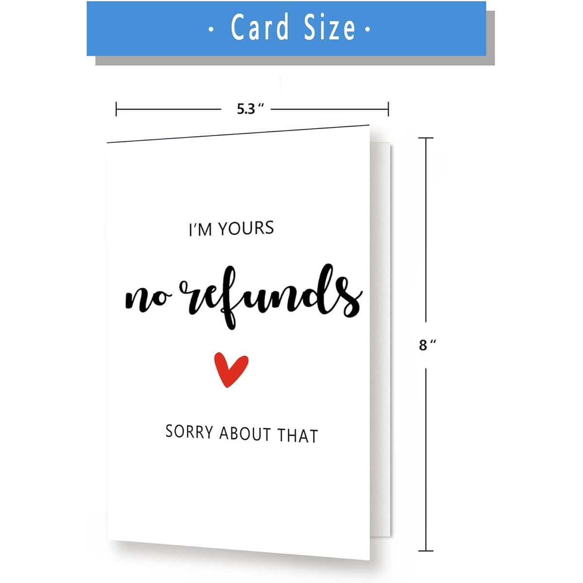 Asmallgf Funny Anniversary Cards for Him, Her, Romantic Valentine's Day Gifts, Happy Love Gifts for Husband or Wife, I'm Yours No Refunds Sorry About That