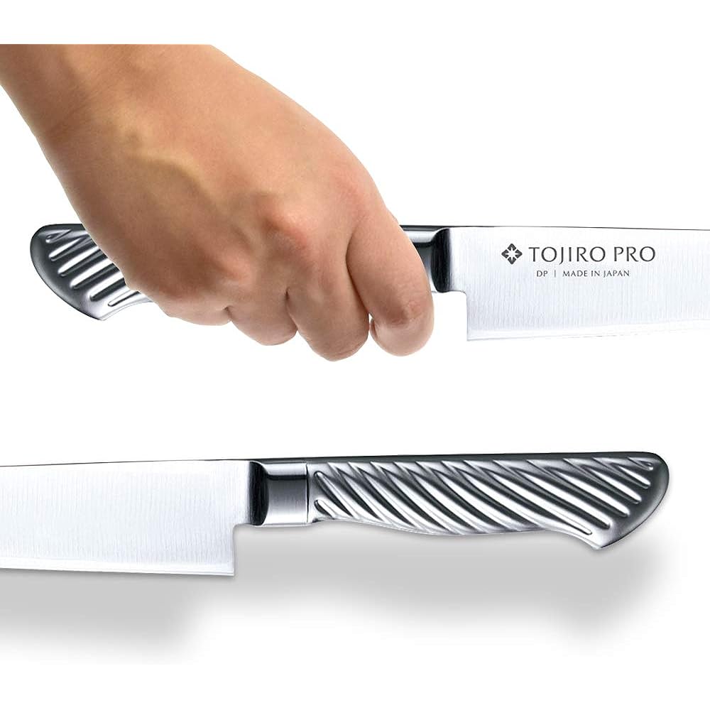 Tojiro Sujihiki 240mm Made in Japan Cobalt Alloy Steel Double Edge Cuts chunks of meat along the sinews The handle has a tornado pattern that is easy to grip All stainless steel TOJIRO PRO DP Cobalt Alloy Steel Cut F-886