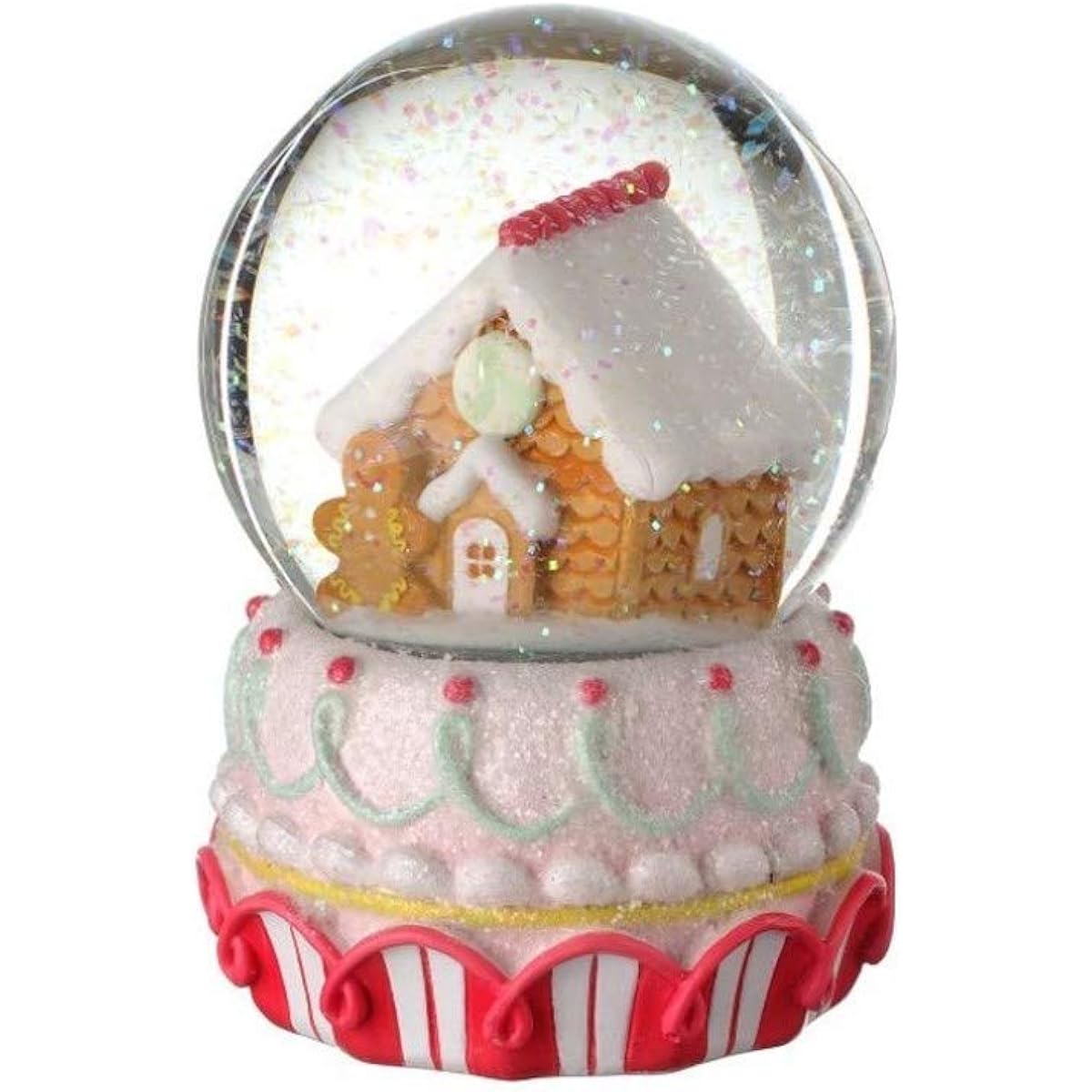 Regency International Gingerbread House Water Globe 6" Pastel Multicolor Resin