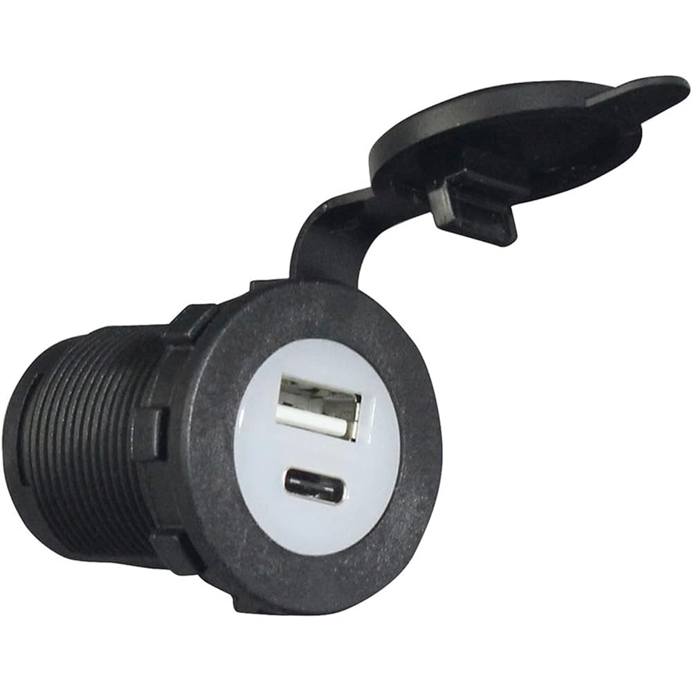 BMO JAPAN 40B0037 USB socket 2 ports (Type-A/Type-C) with alligator cable