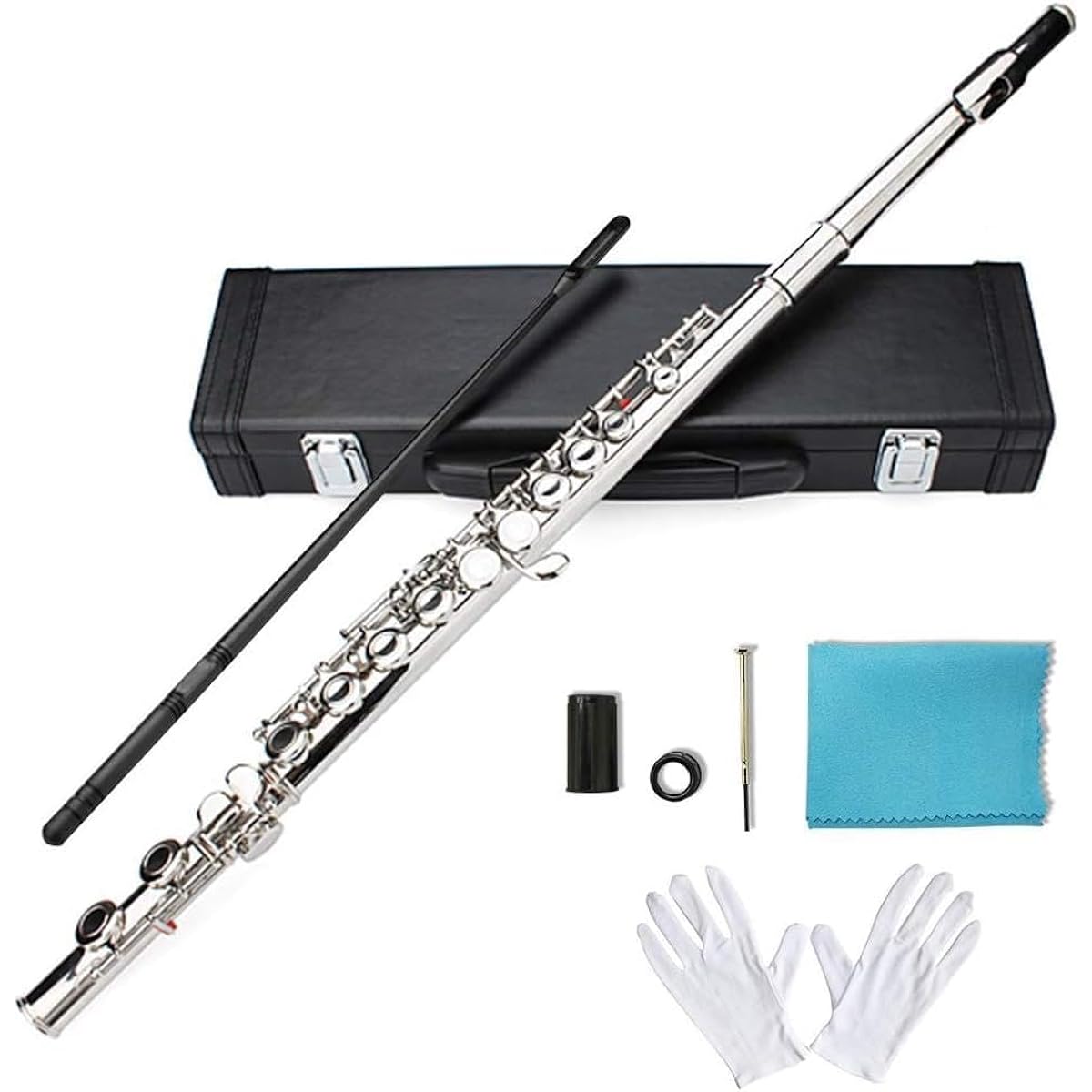 Flute set for beginners, 16 holes, C key, high-quality nickel-plated cupronickel, HX