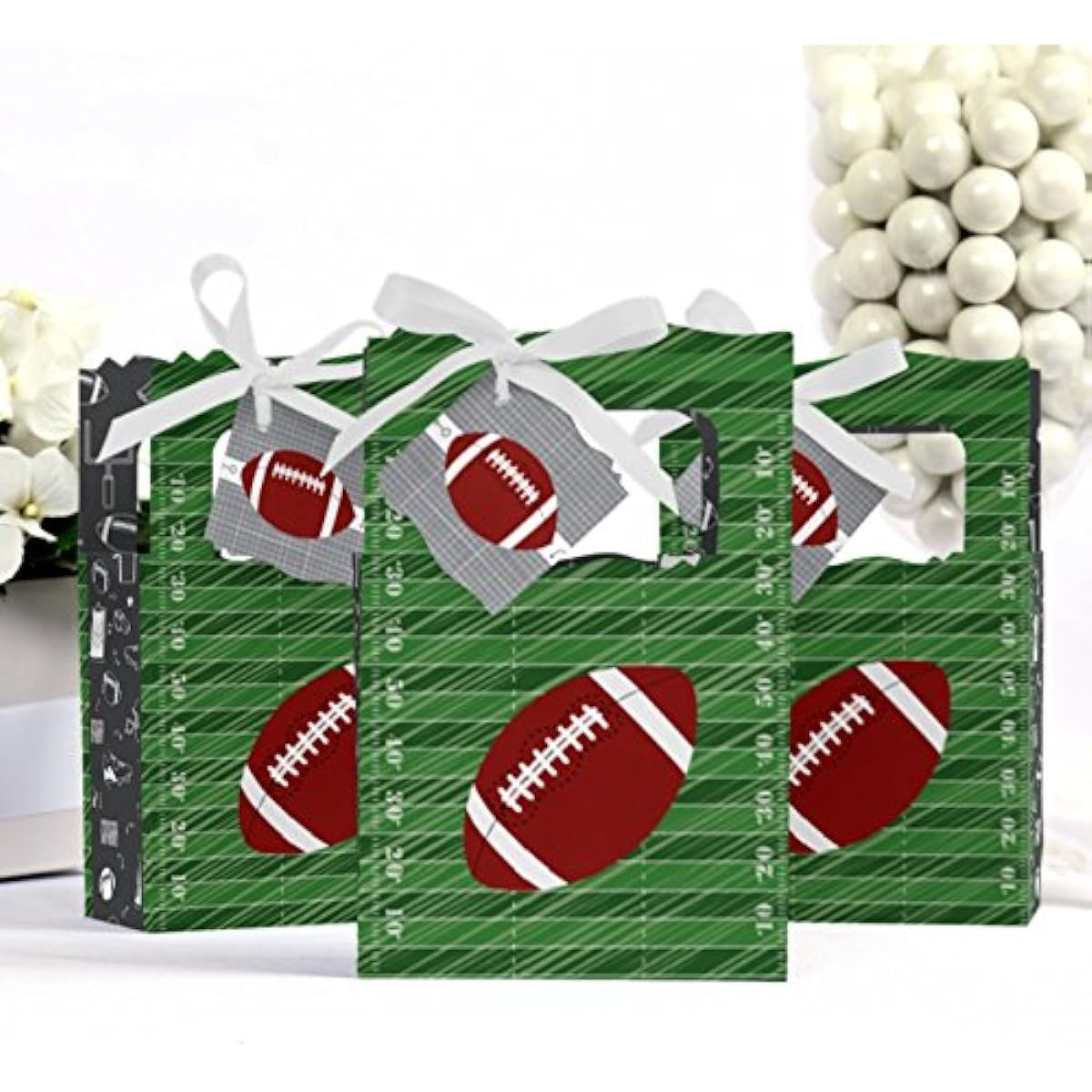 End Zone - Football - Baby Shower or Birthday Party Favor Box - Set of 12