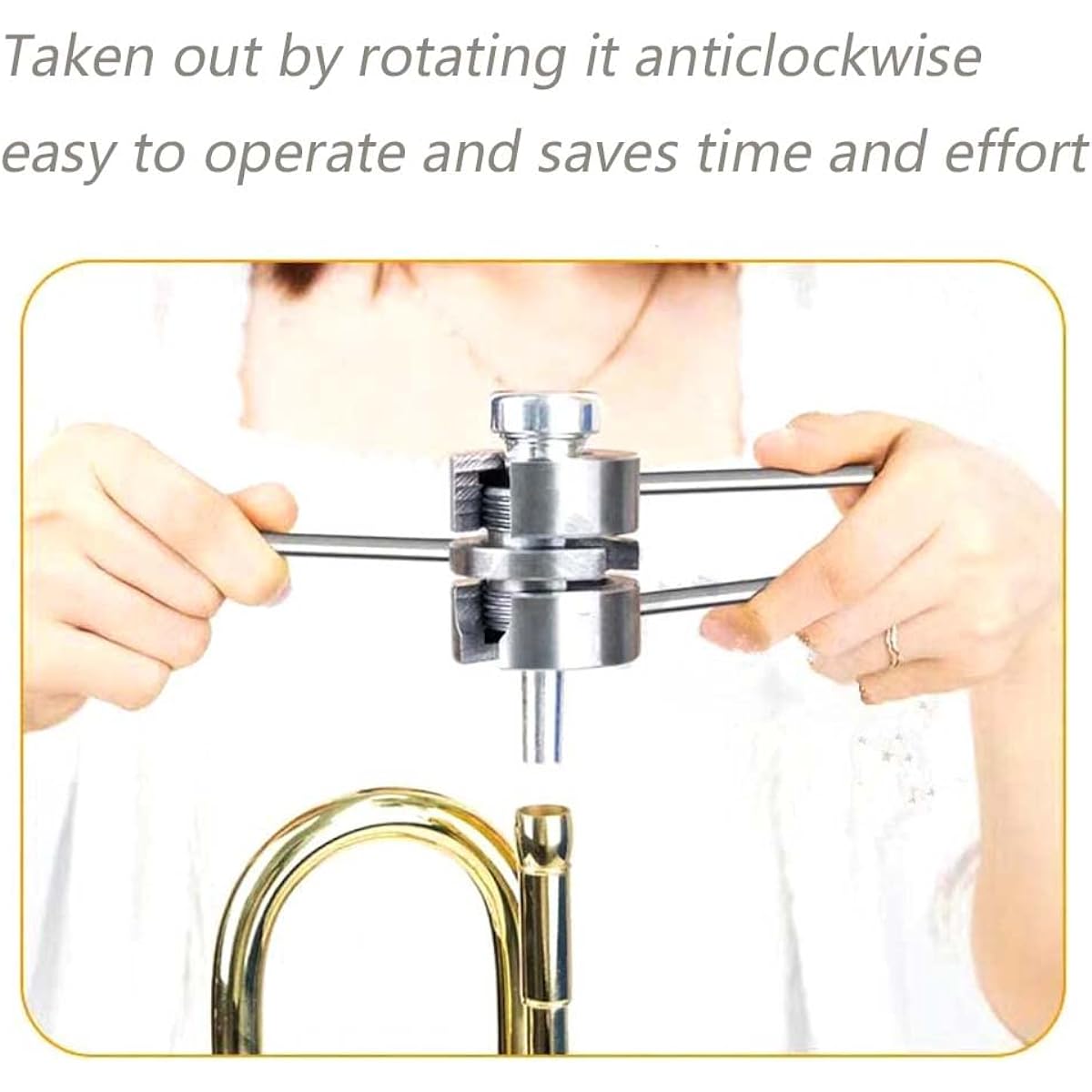 TUOREN Stainless Steel Mouthpiece Puller Tool Mouthpiece Remover for Trumpet Trombone Euphonium Horn Brass Wind Instrument