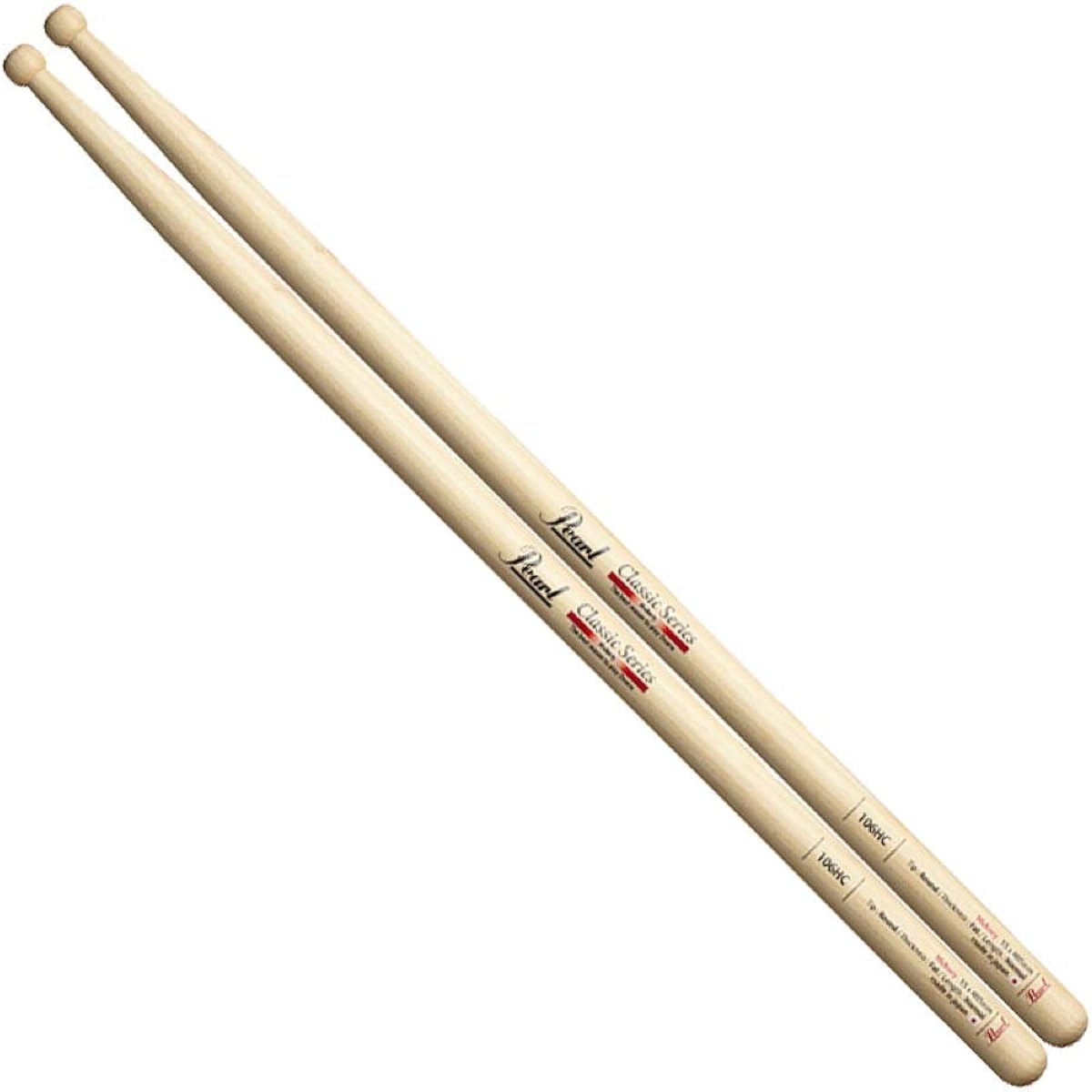 Pearl 106HC Hickory Drumsticks x 12 Sets