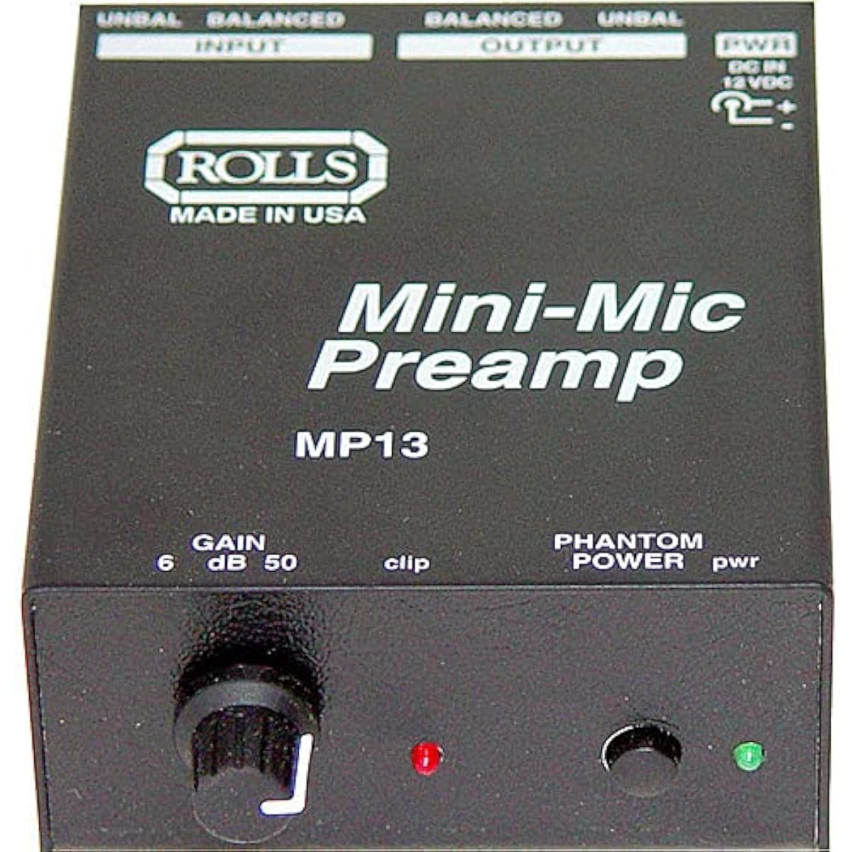 Rolls MP13 Mini Microphone Single Channel Preamp with Microphone Cable XLR-M to XLR-F