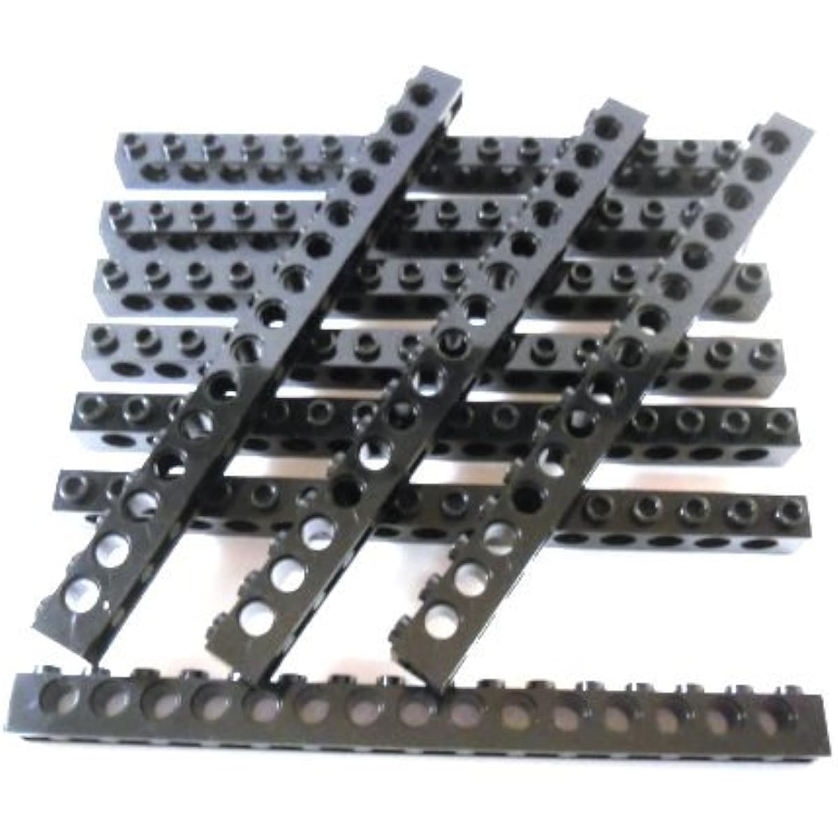 LEGO Technic - Black Brick 1 x 16 1 x 16 with Holes x10 Loose