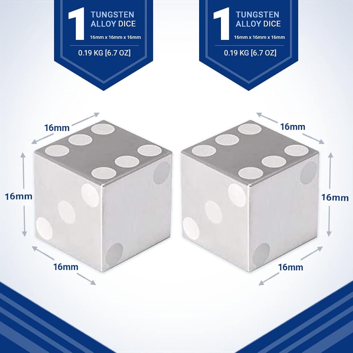 Tungsten Dice - 16mm each | Pack of 2