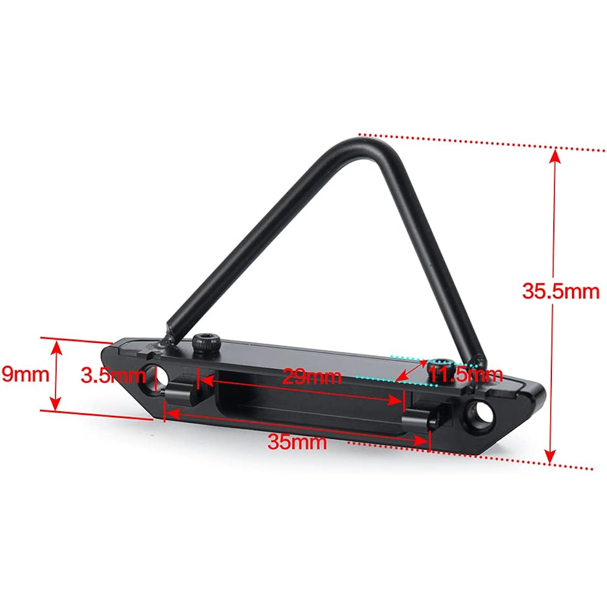 RCLIONS Aluminum Alloy Front Bumper Deadbolt for Axial SCX24 AXI90081 1/24th RC Crawler Truck Car