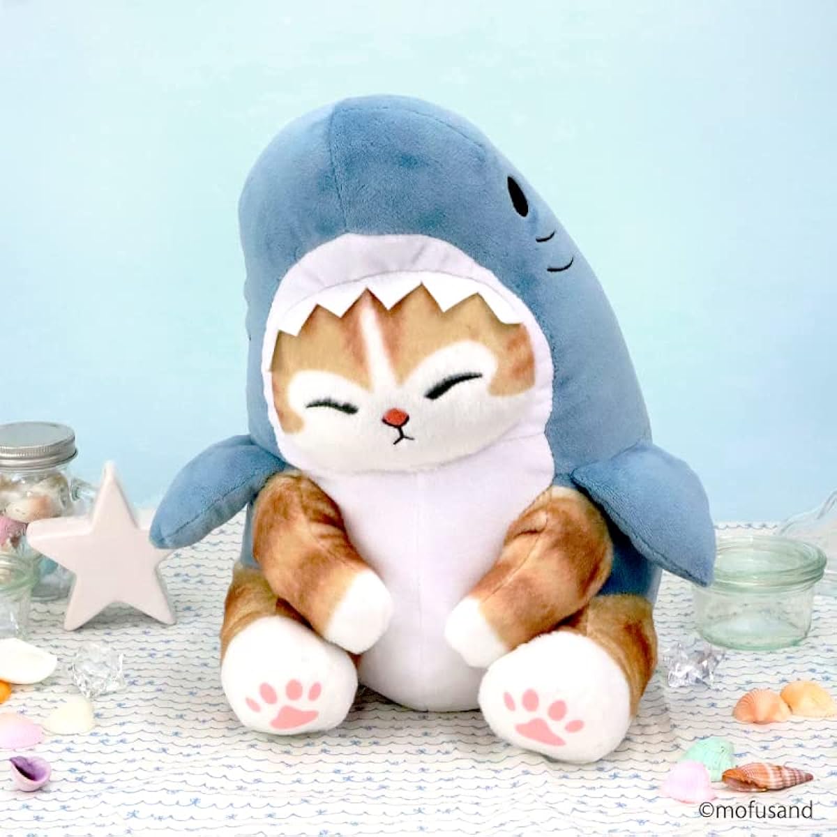 mofusand Sea Creatures Meow Big Plush Toy (Shark Meow)