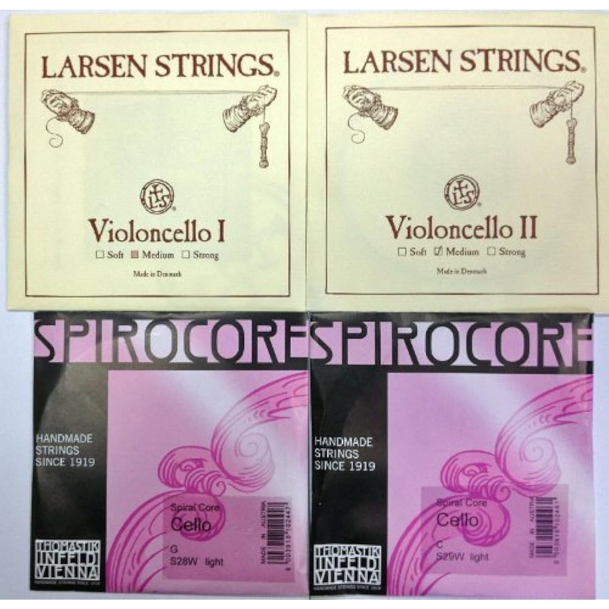 Cello string set Cecilia Musica Selection LARSEN & SPIROCORE chrome winding (Weich)