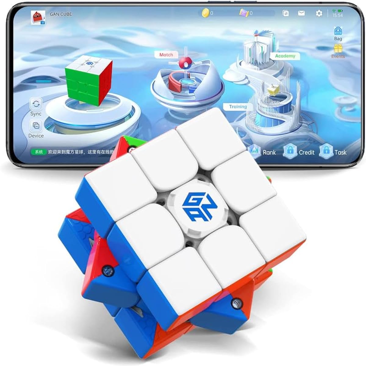GAN 356 i3 Official Competition Smart Cube, Magnet Included, Stickerless Gancube - 3x3 Magnetic Cube, Easy to Turn, Magic Cube (Compatible with CubeStation App)