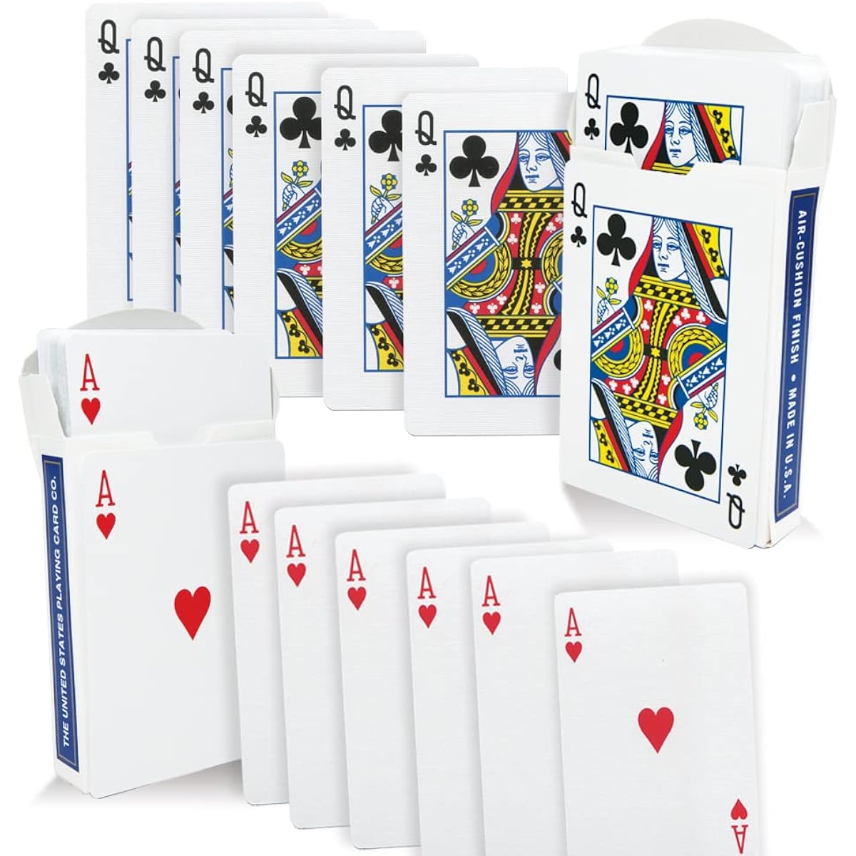 Magic Makers One Way Forceing Blue Bicycle Back Deck Combo Queen of Clubs and Ace of Hearts - 2 Decks Included