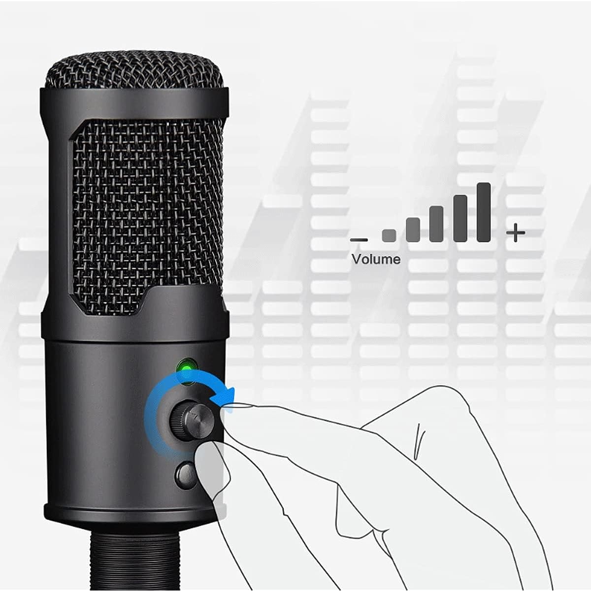 Professional USB Microphone Condenser Mic Kit Plug and Play with Stand for PC Podcast Streaming Gaming
