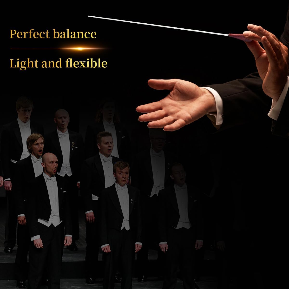 Ogdni Music Baton Orchestra Baton Wooden Handle Music Conducting Baton with Wooden Gift Box Redwood