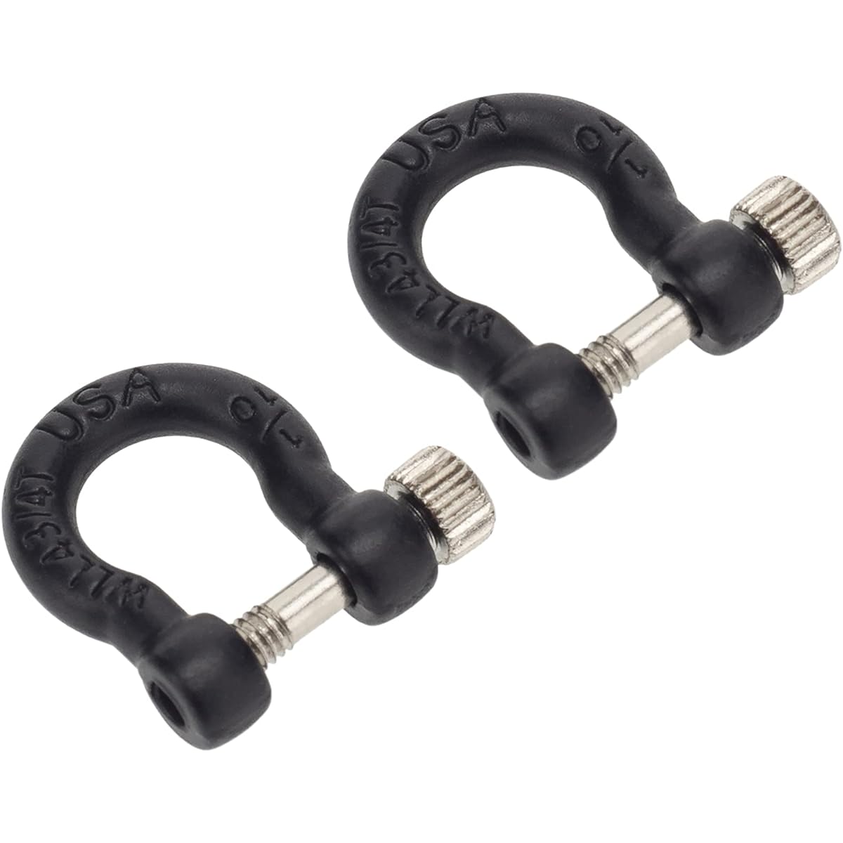 BOLIDORC 1:10 RC Towing Shackles D-Ring Trailer Buckle for 1/10 Scale RC Rock Crawler Axial SCX10 Tamiya CC01 TRX4 D90 D110 RC Car Truck Accessories (4pcs Black)