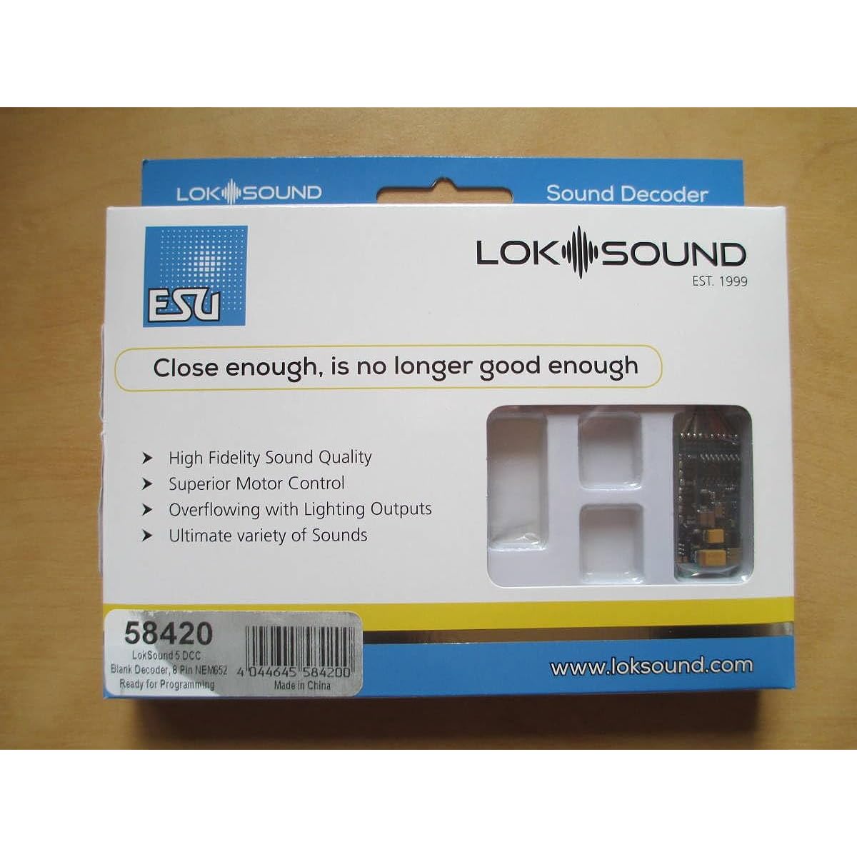 ESU 58420 LokSound 5 DCC 8pin NEM652 Sound Decoder ERRE