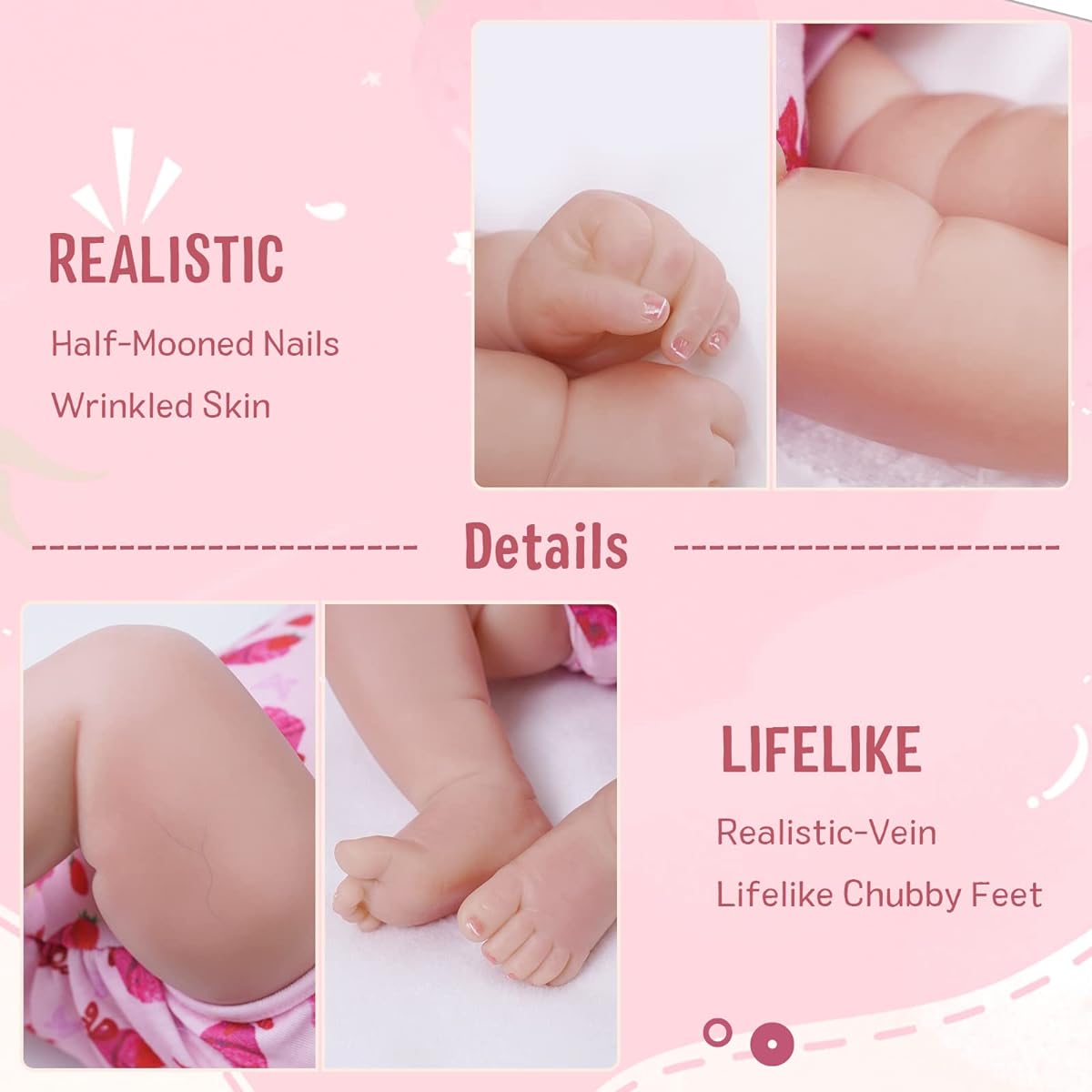 JIZHI Lifelike Reborn Doll - 20" Soft Full Vinyl Body Realistic Newborn Baby Doll Adorable Posable Real Life Baby Doll with Nursing Kit & Gift Box for Ages 3+