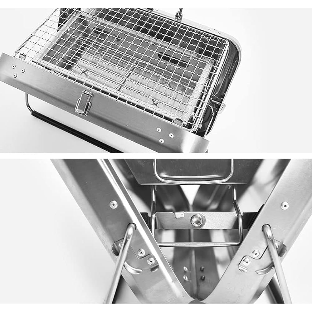 Peace Park Barbecue Grill Barbecue Stove Tabletop Grill Bonfire Stand Bonfire Stand Solo Camp Suitcase Type V Shape SMALL