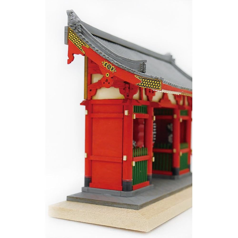 Woody Joe 1/100 Half Type Sensoji Temple Kaminarimon Soft Metal Wind God and Thunder God Wooden Model Unpainted Assembly Kit