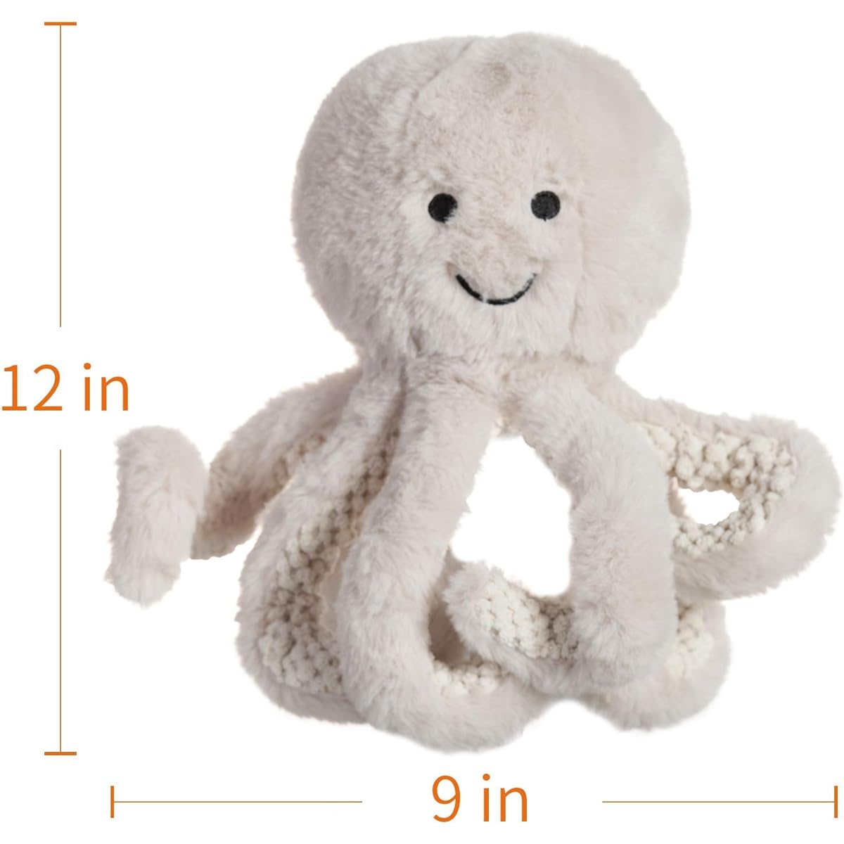 Apricot Lamb Sea Animal Toy Plush Beige Octopus Ocean Stuffed Animal Soft Cuddly Perfect for Boys & Girls 12"