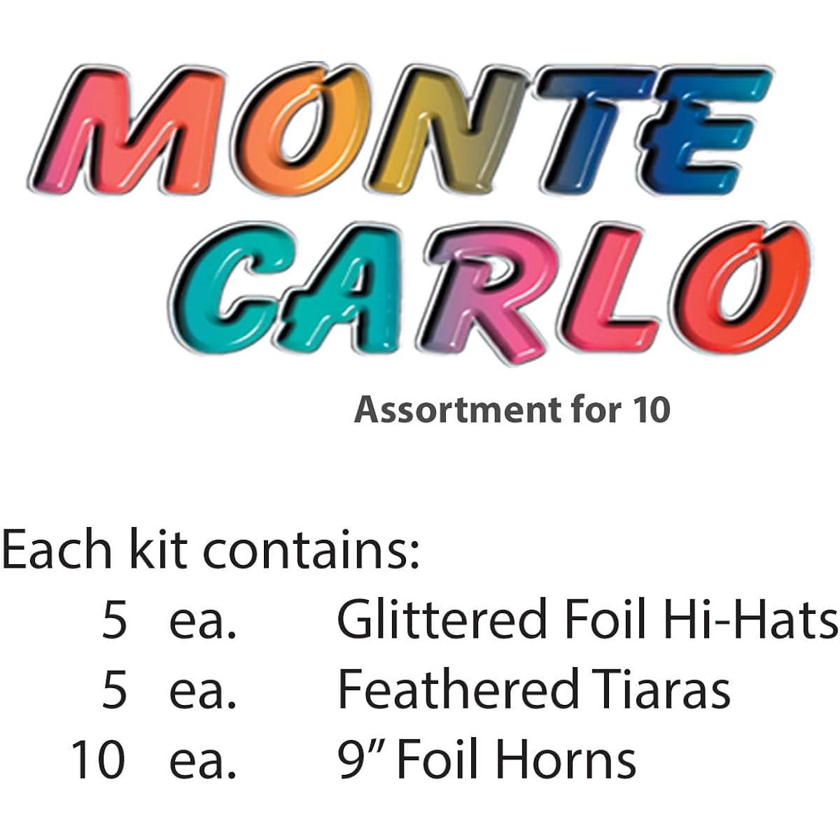 Beistle 88356-nr The Monte Carlo Party Favors, 1 Assortment Per Package